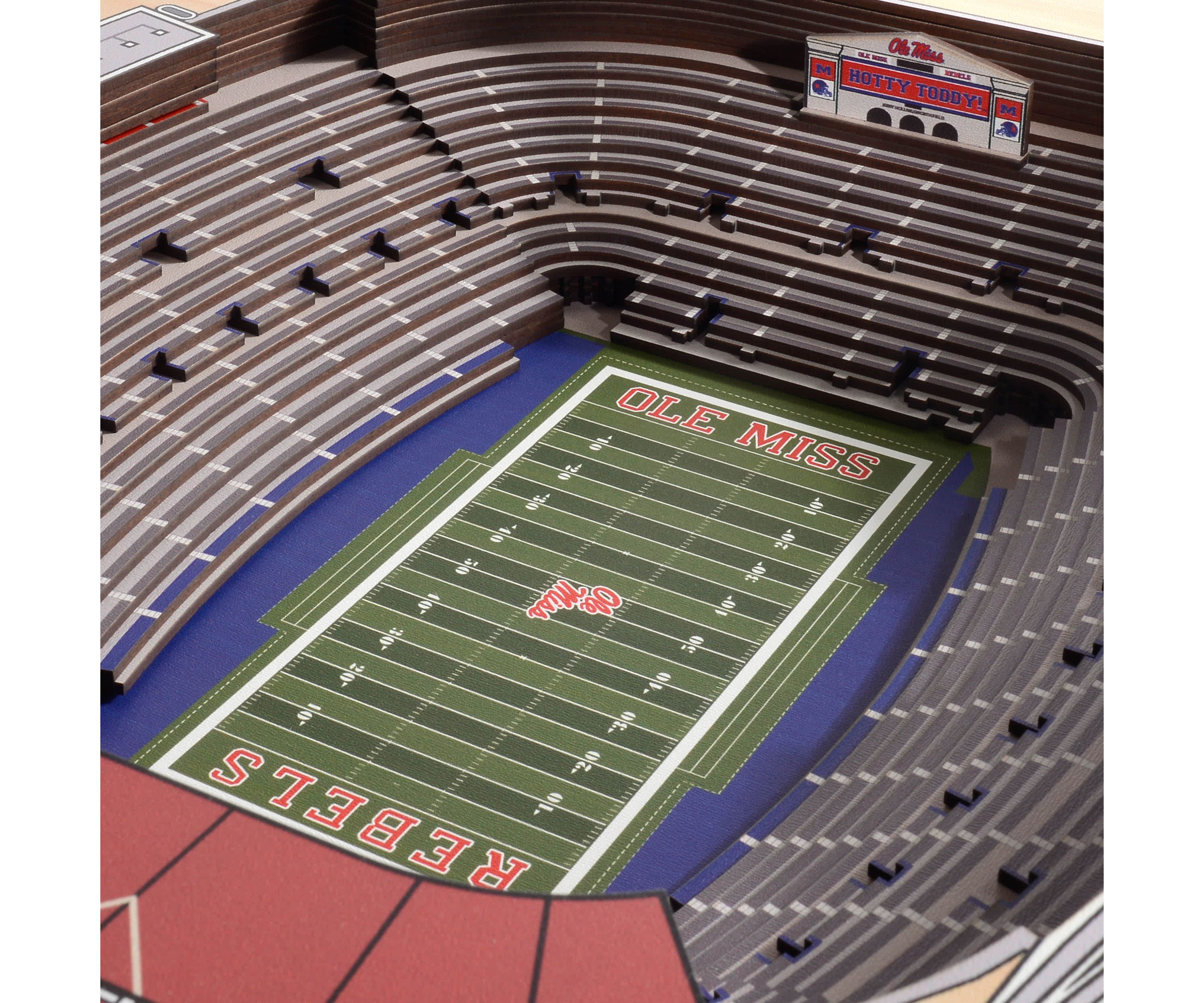 Ole Miss Rebels YouTheFan NCAA Mississippi Rebels 25-Layer StadiumViews 3D Wall Art - Vaught Hemingway Stadium
