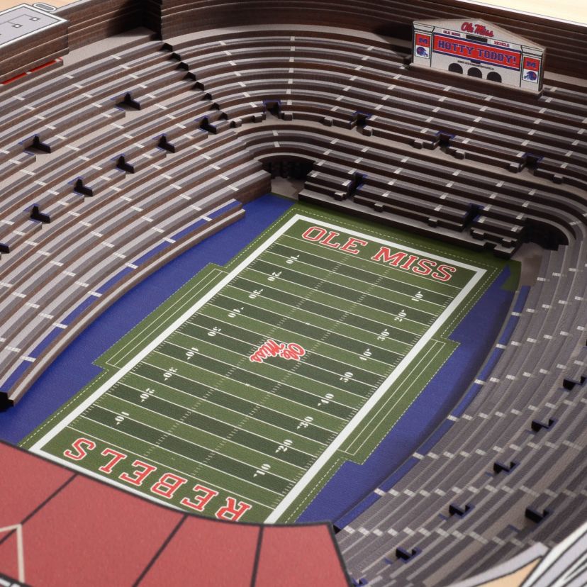 Ole Miss Rebels YouTheFan NCAA Mississippi Rebels 25-Layer StadiumViews 3D Wall Art - Vaught Hemingway Stadium