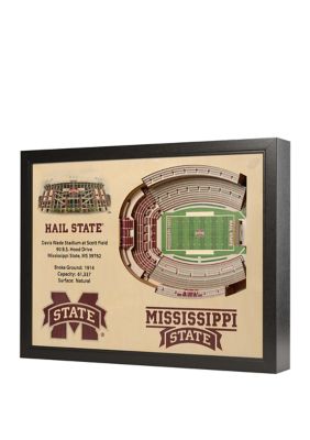 YouTheFan NCAA Mississippi State Bulldogs 25-Layer StadiumViews 3D Wall Art - Davis Wade Stadium at Scott Field