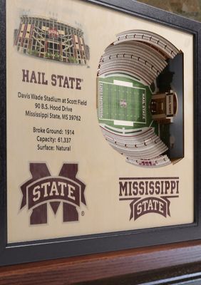 YouTheFan NCAA Mississippi State Bulldogs 25-Layer StadiumViews 3D Wall Art - Davis Wade Stadium at Scott Field