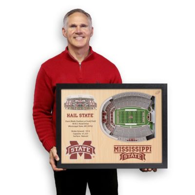 YouTheFan NCAA Mississippi State Bulldogs 25-Layer StadiumViews 3D Wall Art - Davis Wade Stadium at Scott Field