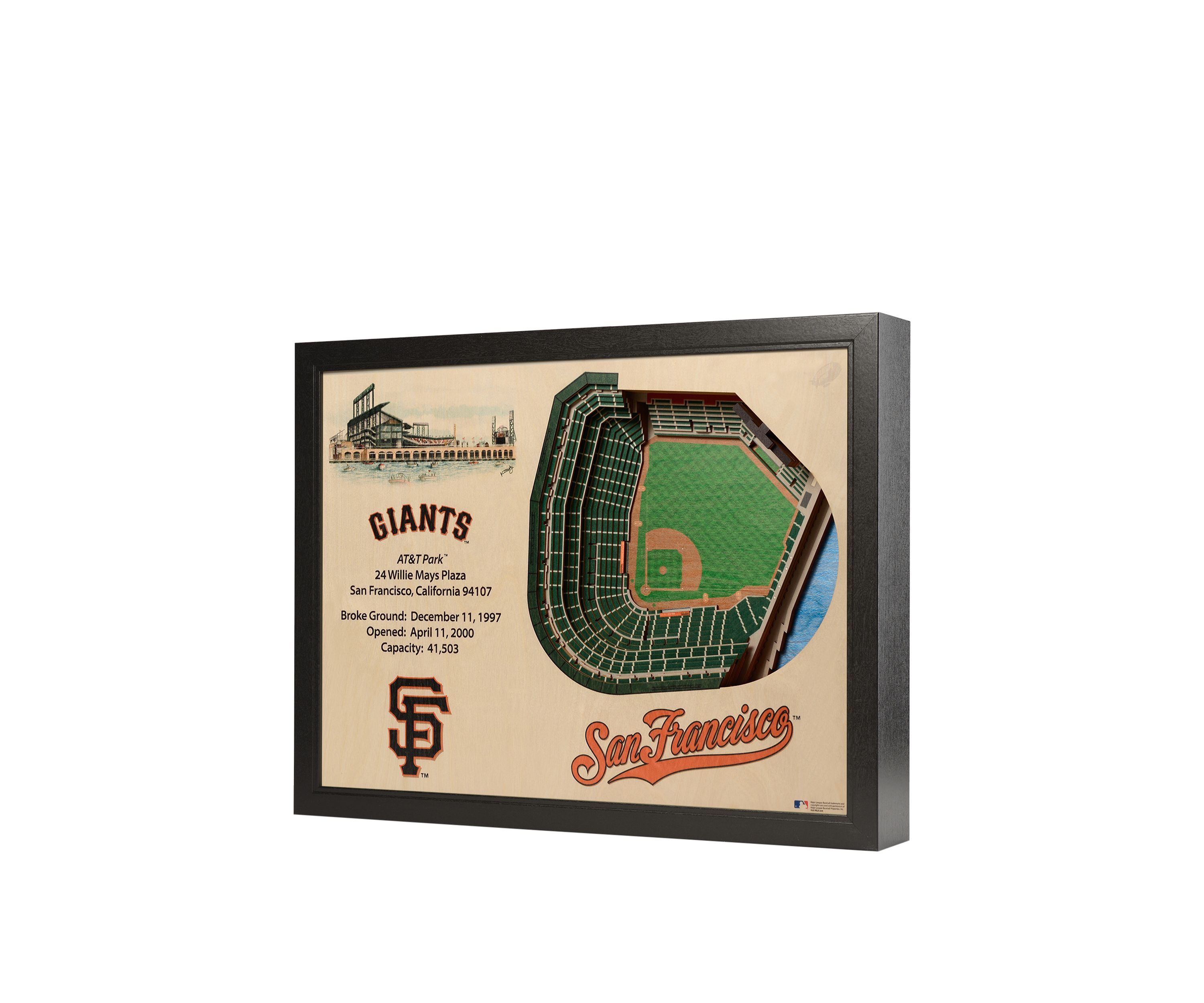 YouTheFan MLB San Francisco Giants 25-Layer StadiumViews 3D Wall Art - Oracle Park