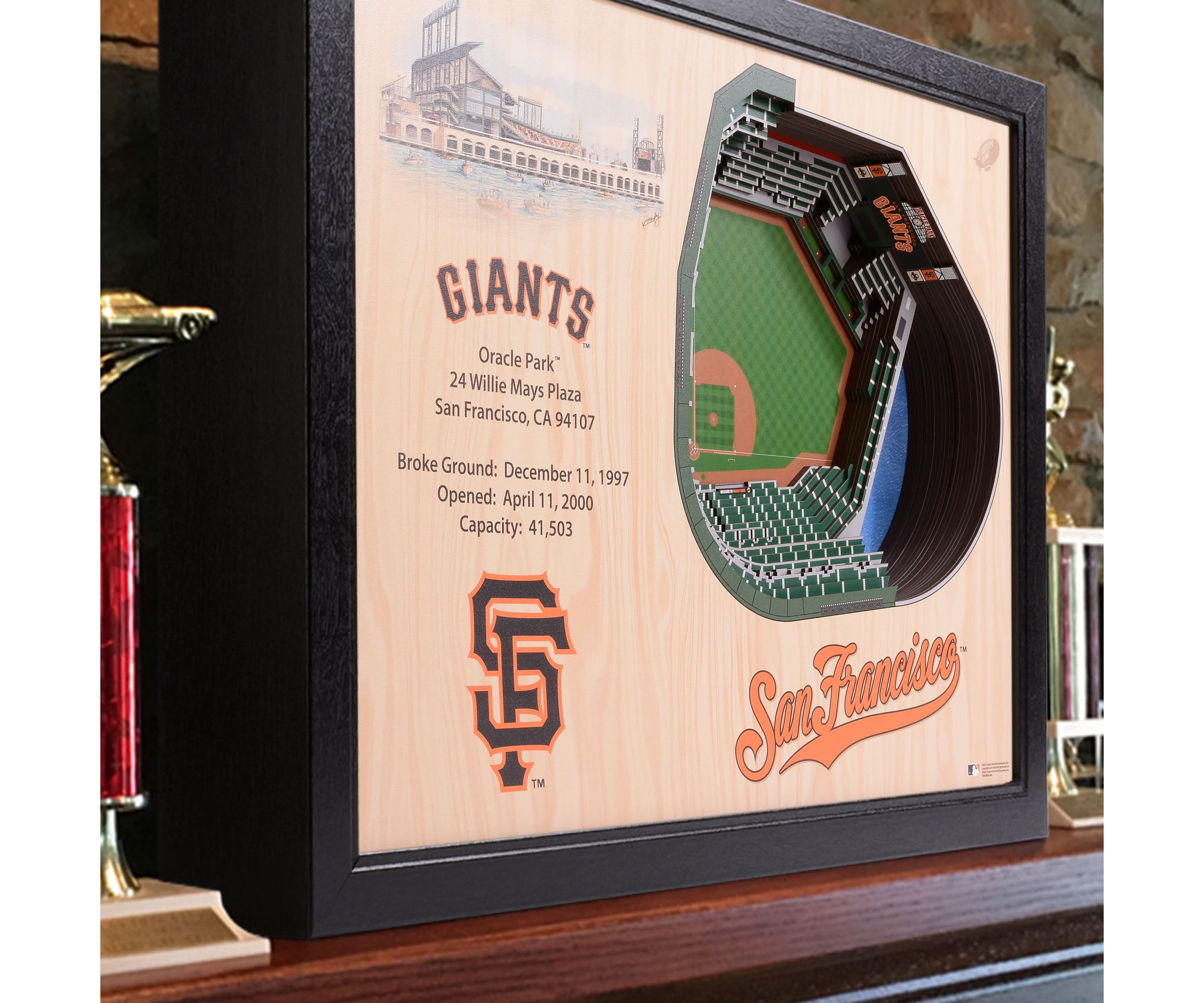 YouTheFan MLB San Francisco Giants 25-Layer StadiumViews 3D Wall Art - Oracle Park