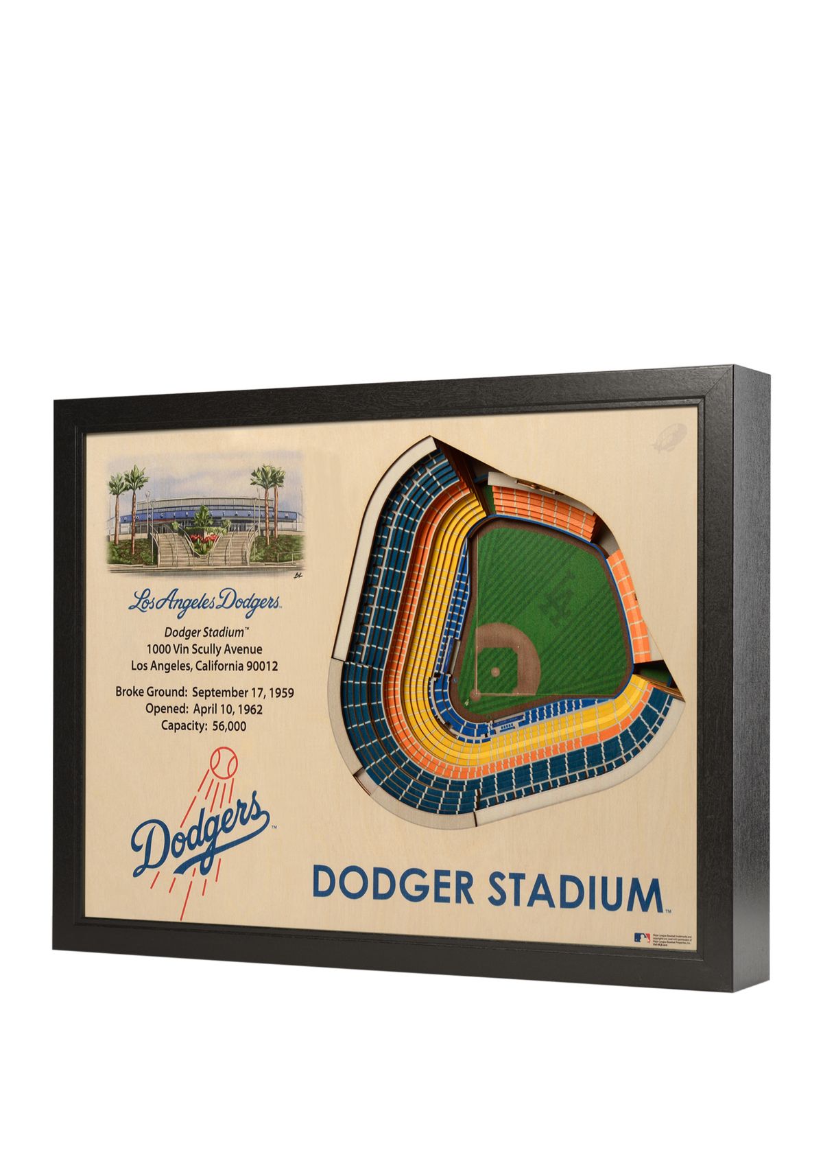YouTheFan MLB Los Angeles Dodgers 25-Layer StadiumViews 3D Wall Art - Dodger Stadium