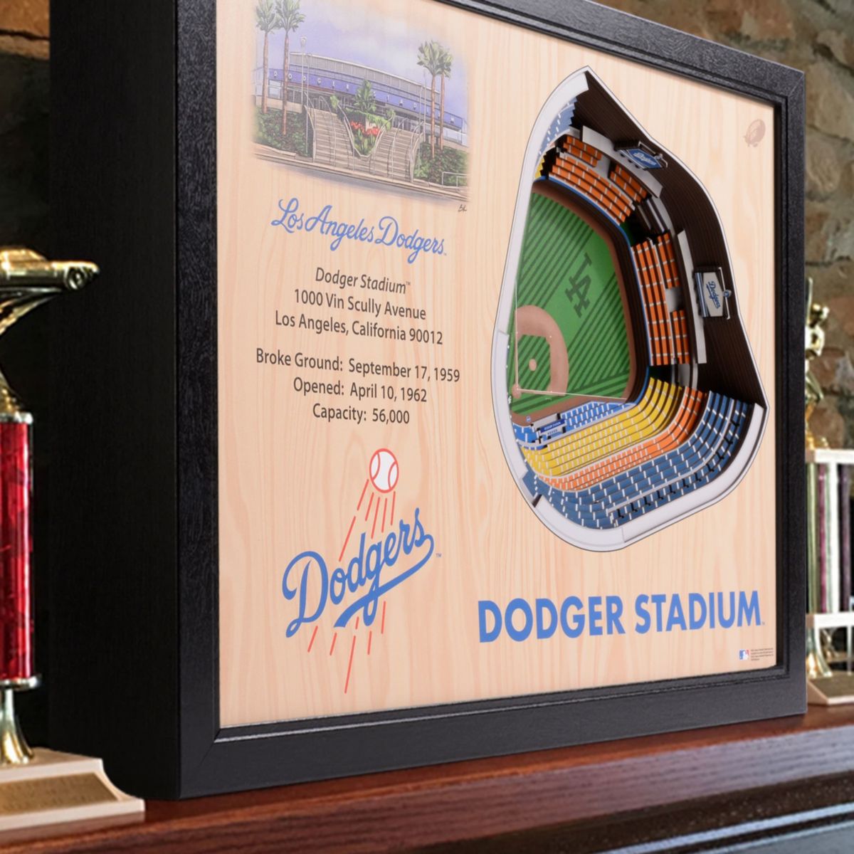 YouTheFan MLB Los Angeles Dodgers 25-Layer StadiumViews 3D Wall Art - Dodger Stadium