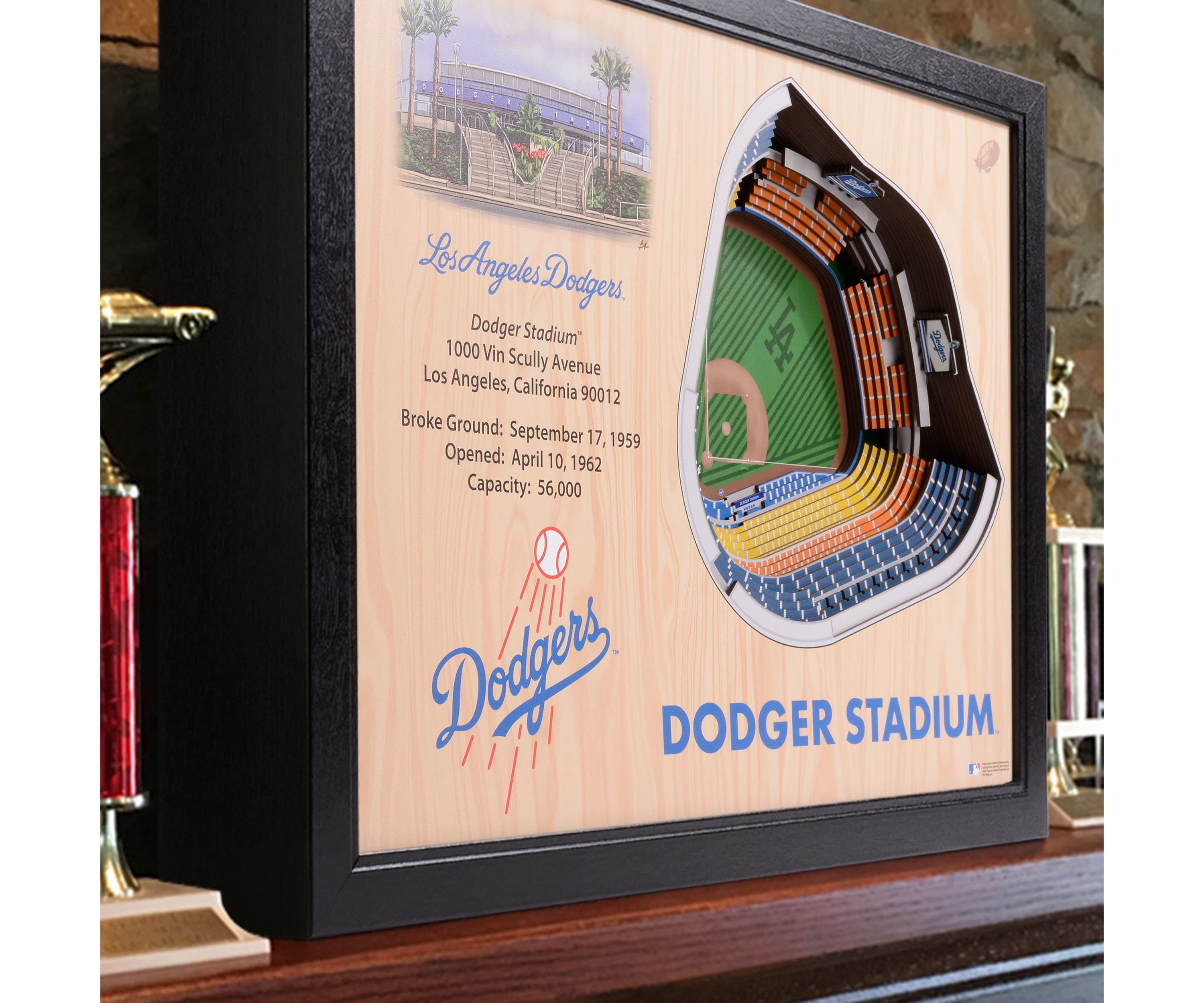 YouTheFan MLB Los Angeles Dodgers 25-Layer StadiumViews 3D Wall Art - Dodger Stadium