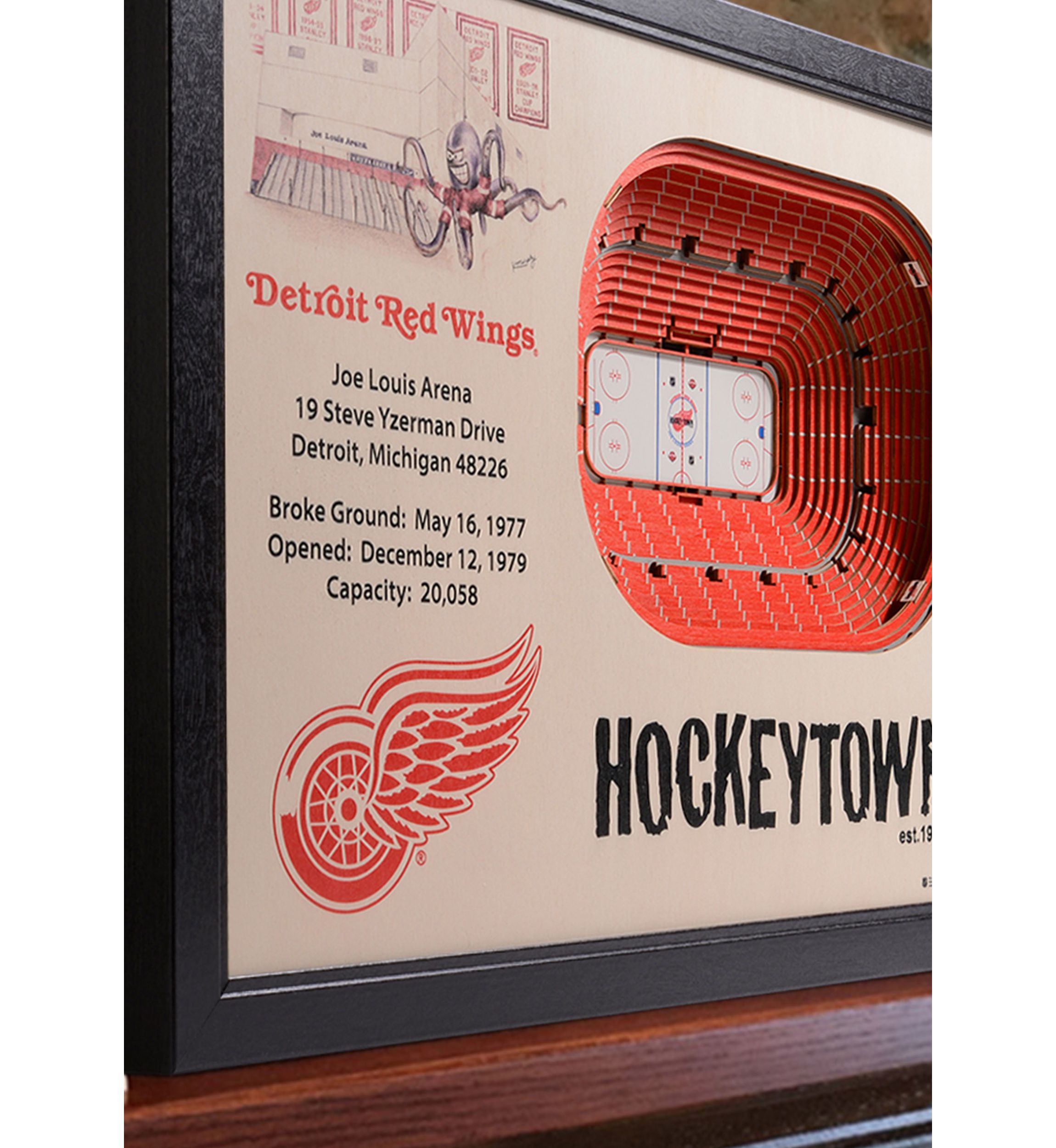 YouTheFan NHL Detroit Red Wings 25-Layer StadiumViews 3D Wall Art - Joe Louis Arena