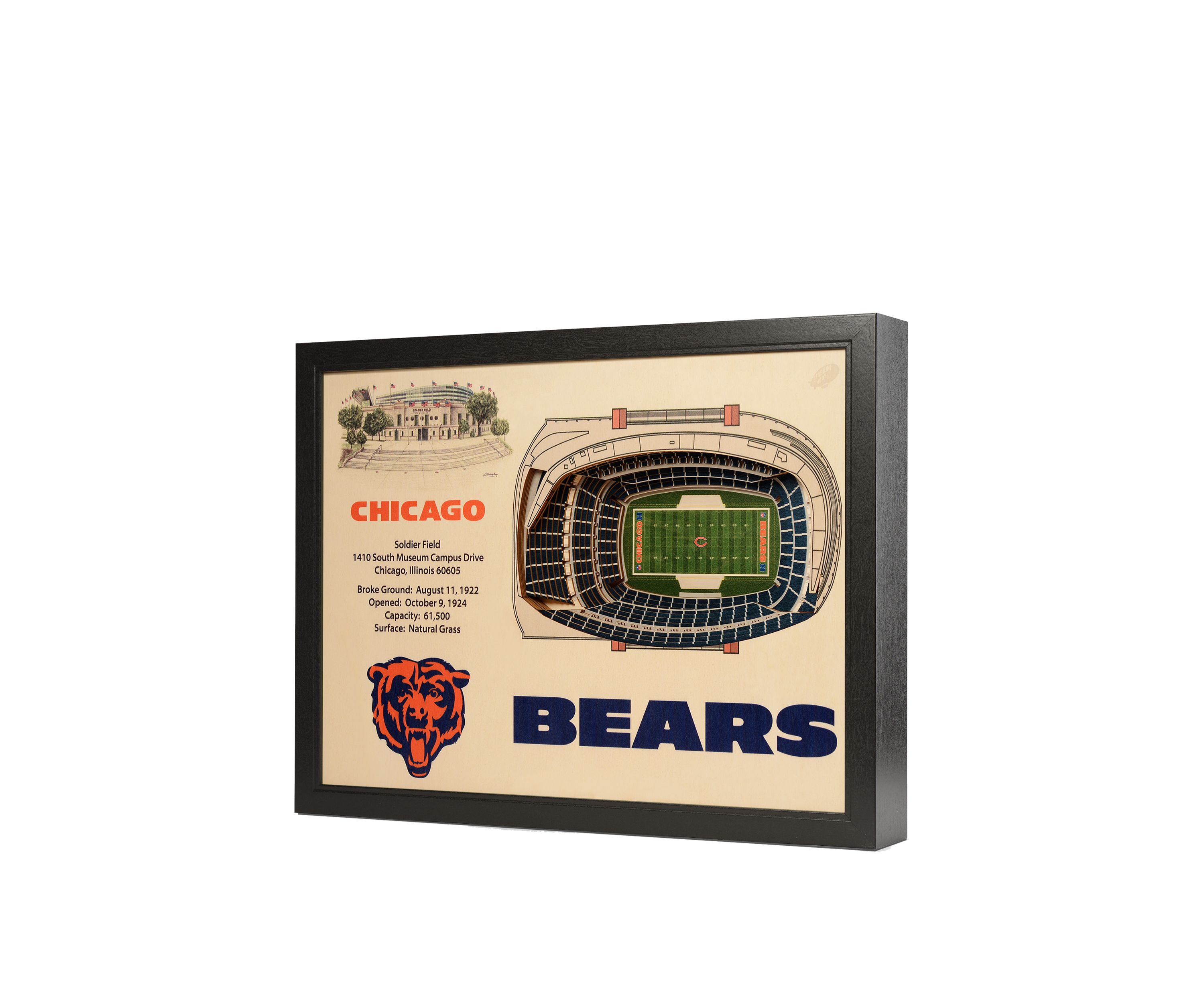 YouTheFan NFL Chicago Bears 25-Layer StadiumViews 3D Wall Art - Soldier Field