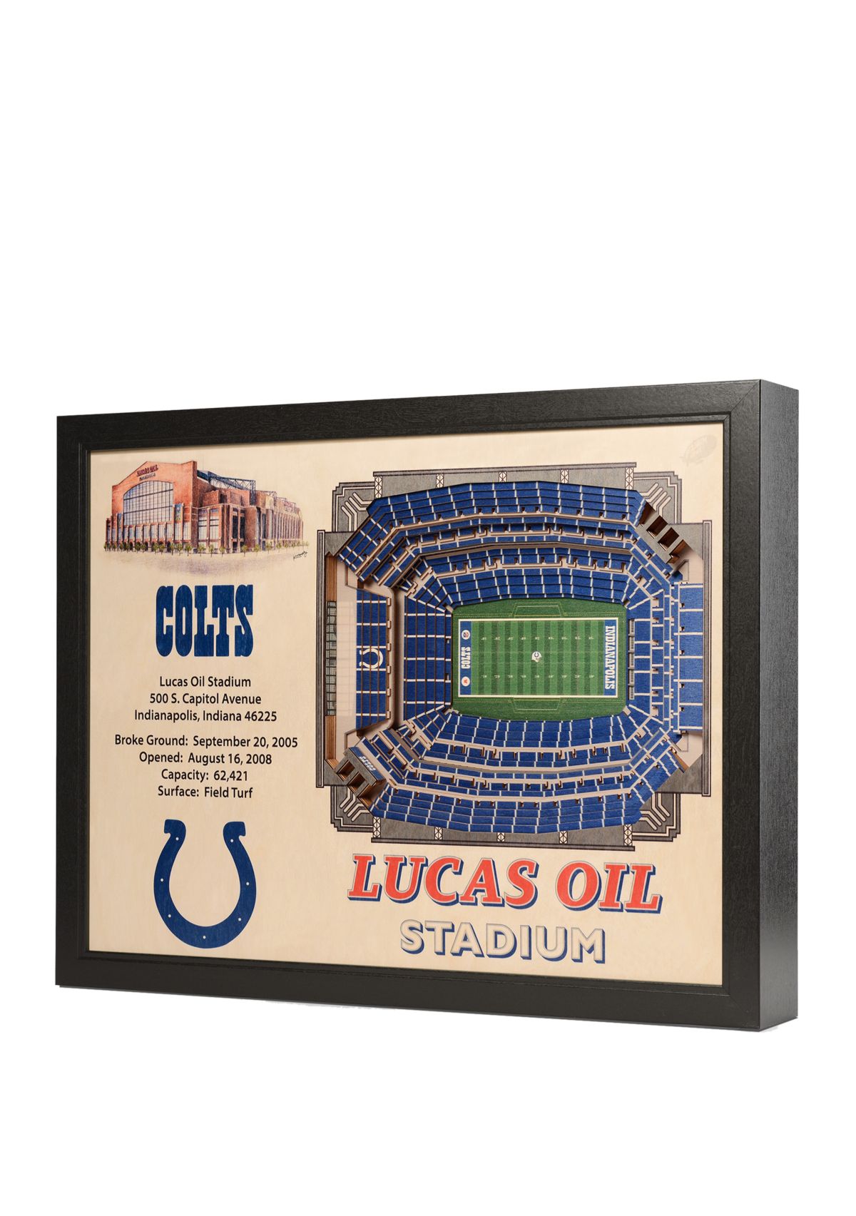 YouTheFan NFL Indianapolis Colts 25-Layer StadiumViews 3D Wall Art - Lucas Oil Stadium