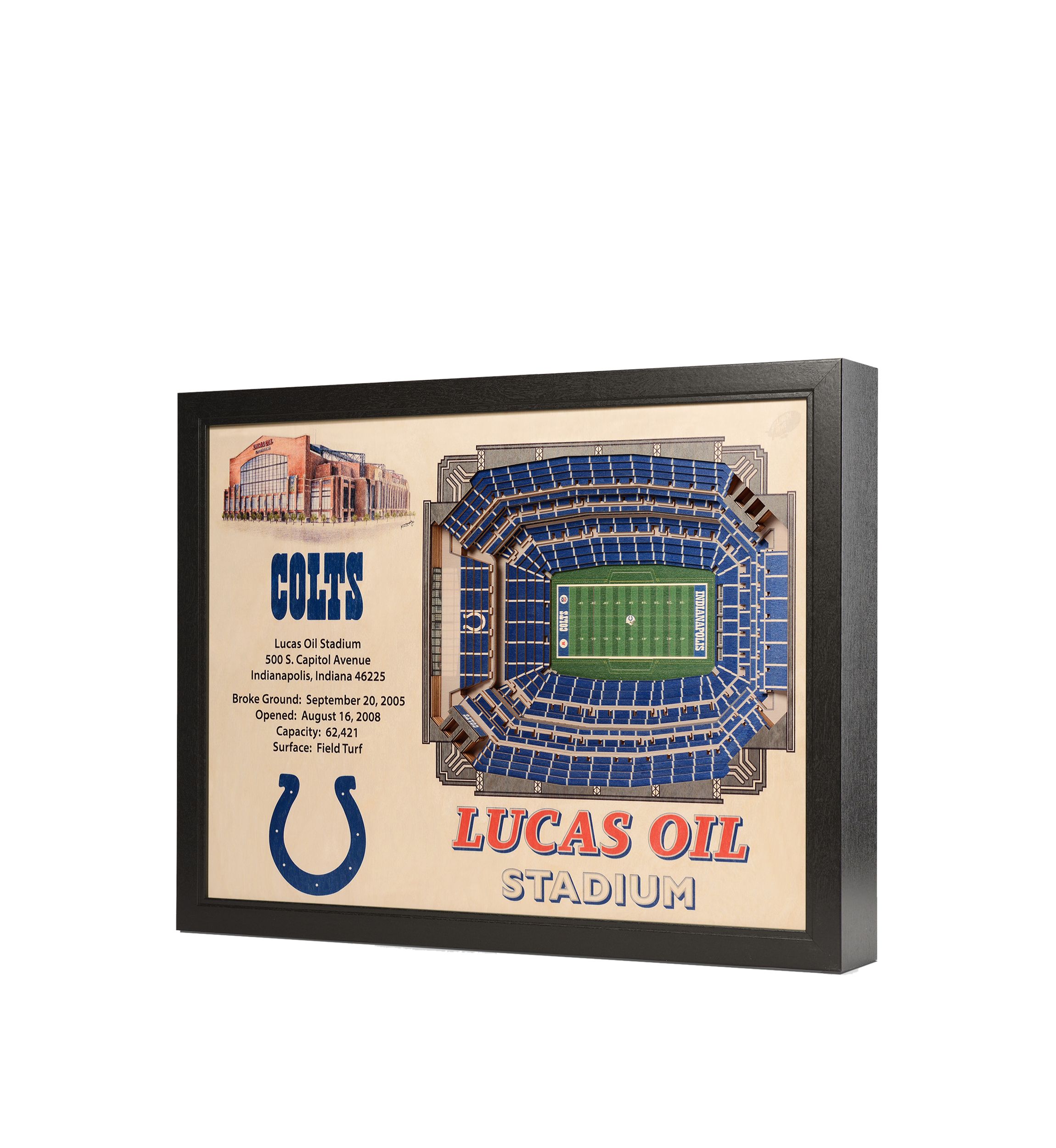 YouTheFan NFL Indianapolis Colts 25-Layer StadiumViews 3D Wall Art - Lucas Oil Stadium