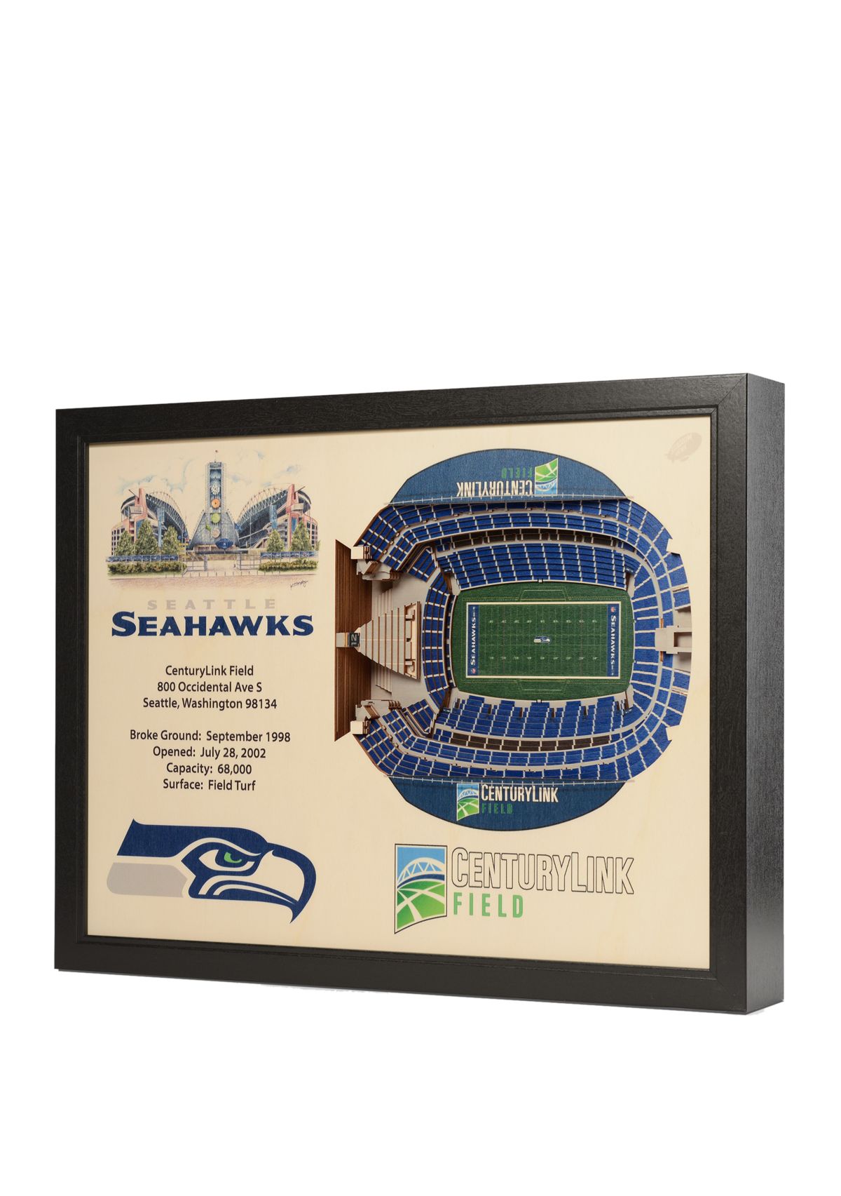 YouTheFan NFL Seattle Seahawks 25-Layer StadiumViews 3D Wall Art - CenturyLink Field