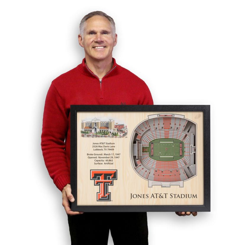 YouTheFan NCAA Texas Tech Red Raiders FB 25-Layer StadiumViews 3D Wall Art - Jones AT&T Stadium