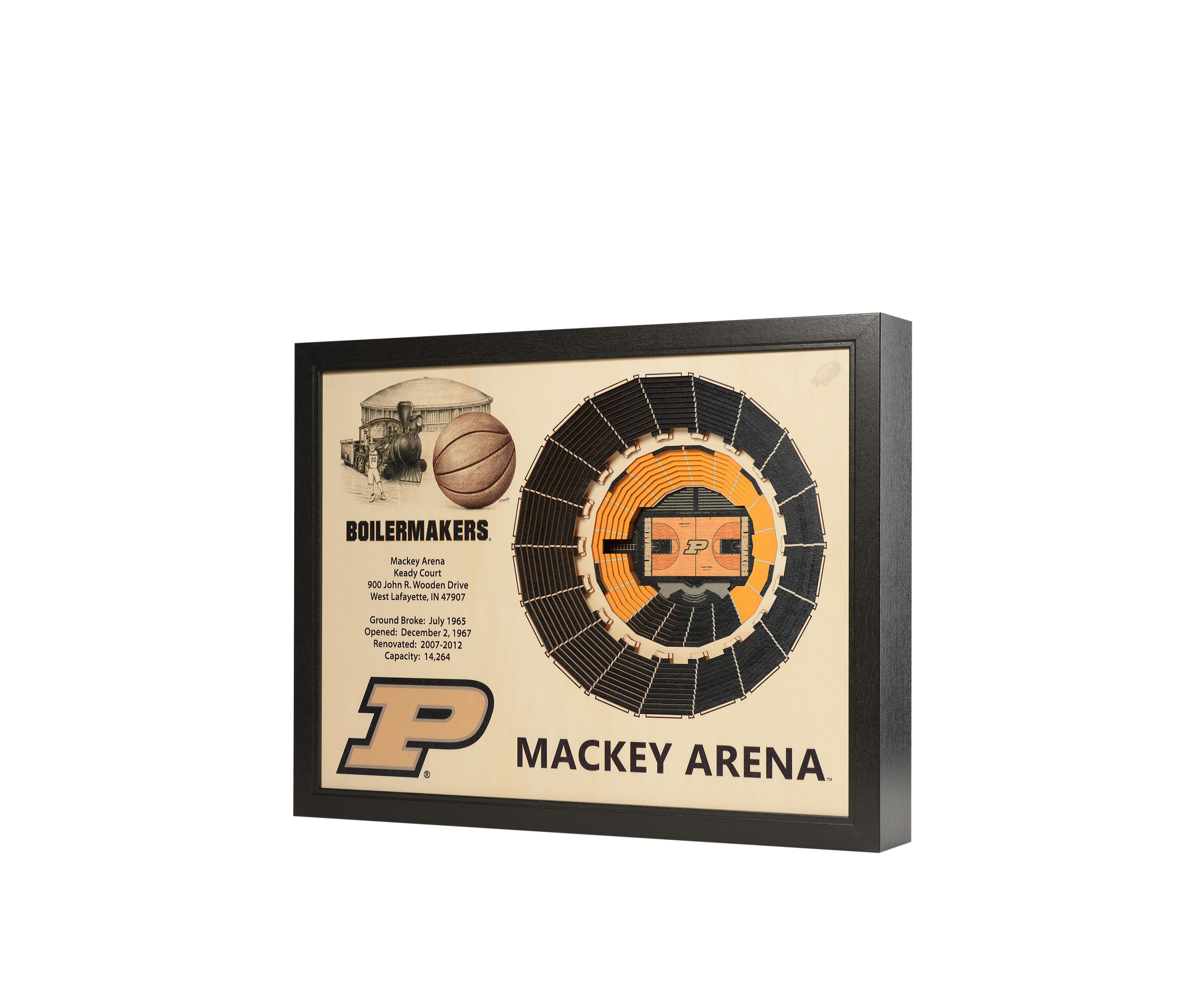 YouTheFan NCAA Purdue Boilermakers BB 25-Layer StadiumViews 3D Wall Art - Mackey Arena