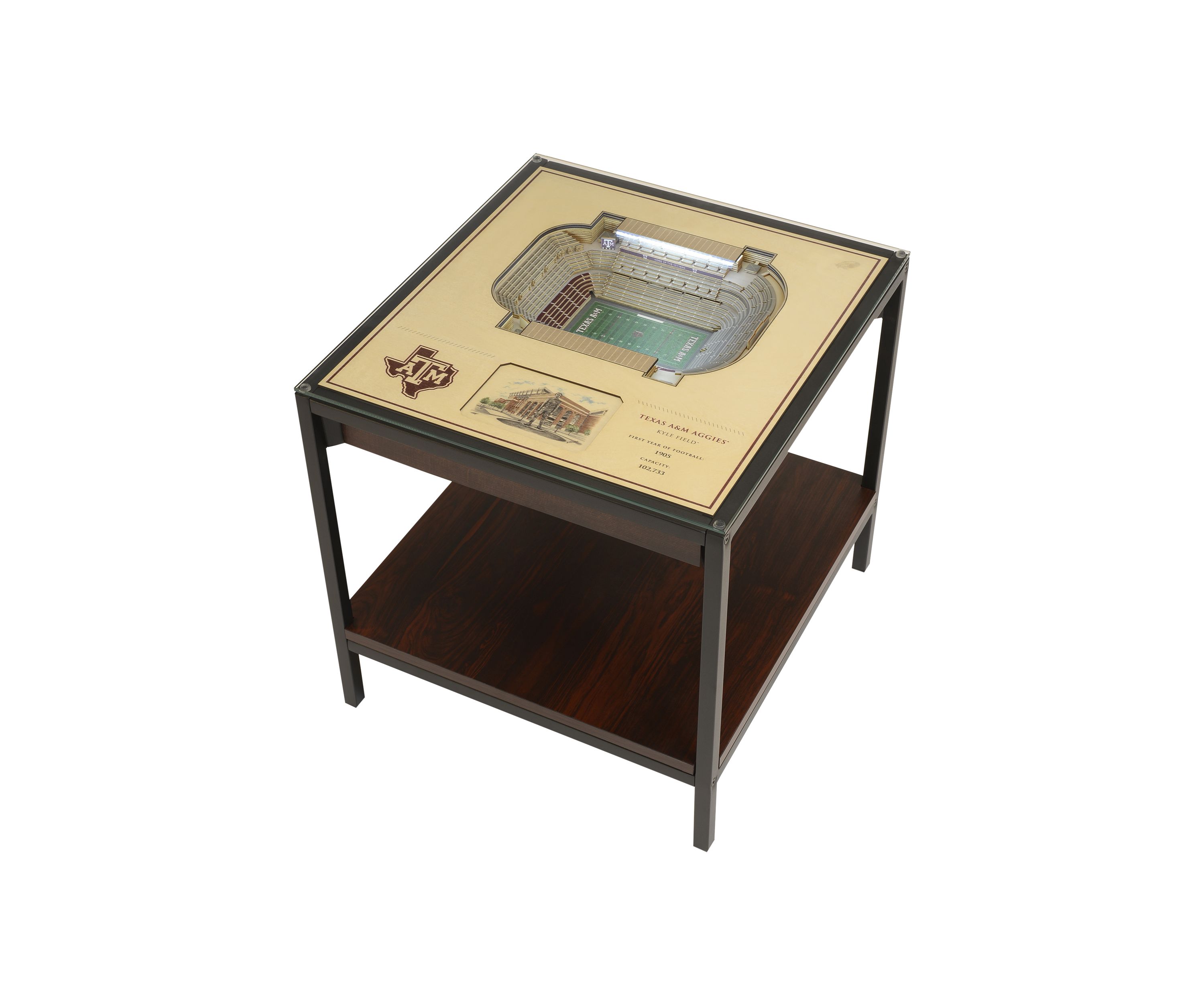 YouTheFan NCAA Texas A&M Aggies 25-Layer StadiumViews End Table - Kyle Field