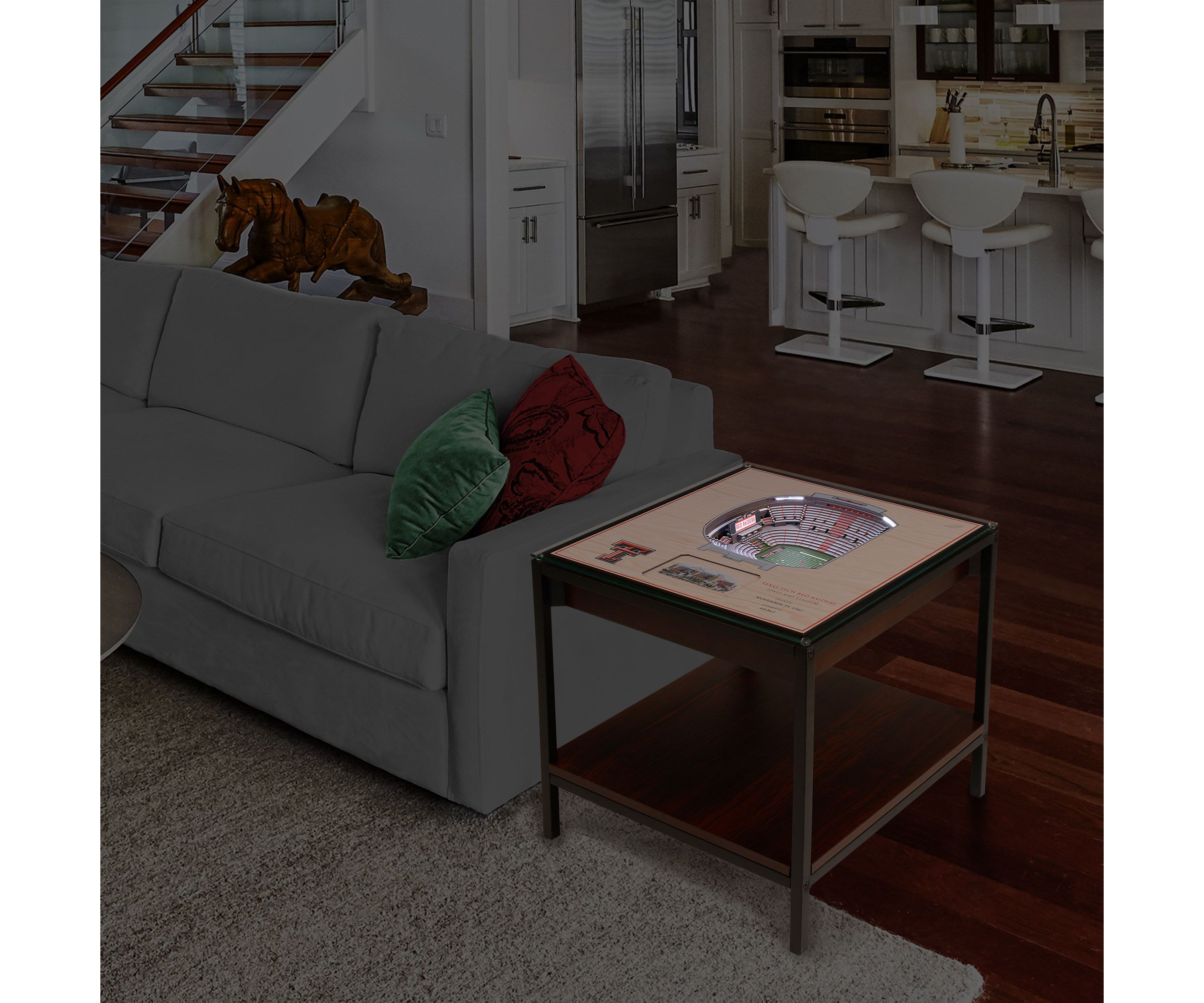 YouTheFan NCAA Texas Tech Red Raiders FB 25-Layer StadiumViews Lighted End Table - Jones AT&T Stadium