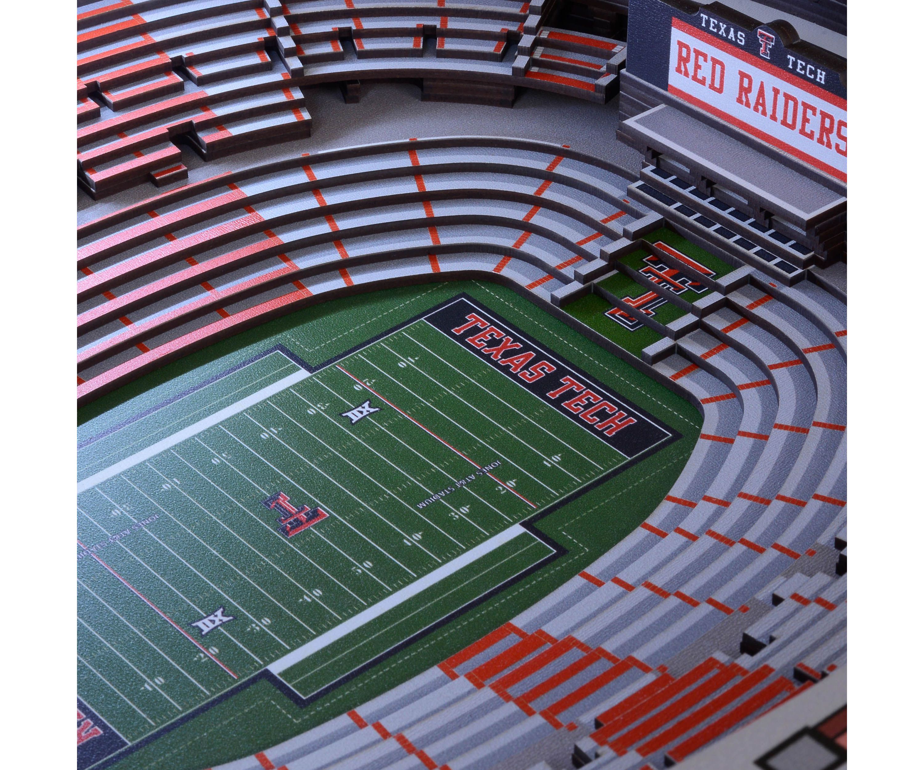 YouTheFan NCAA Texas Tech Red Raiders FB 25-Layer StadiumViews Lighted End Table - Jones AT&T Stadium