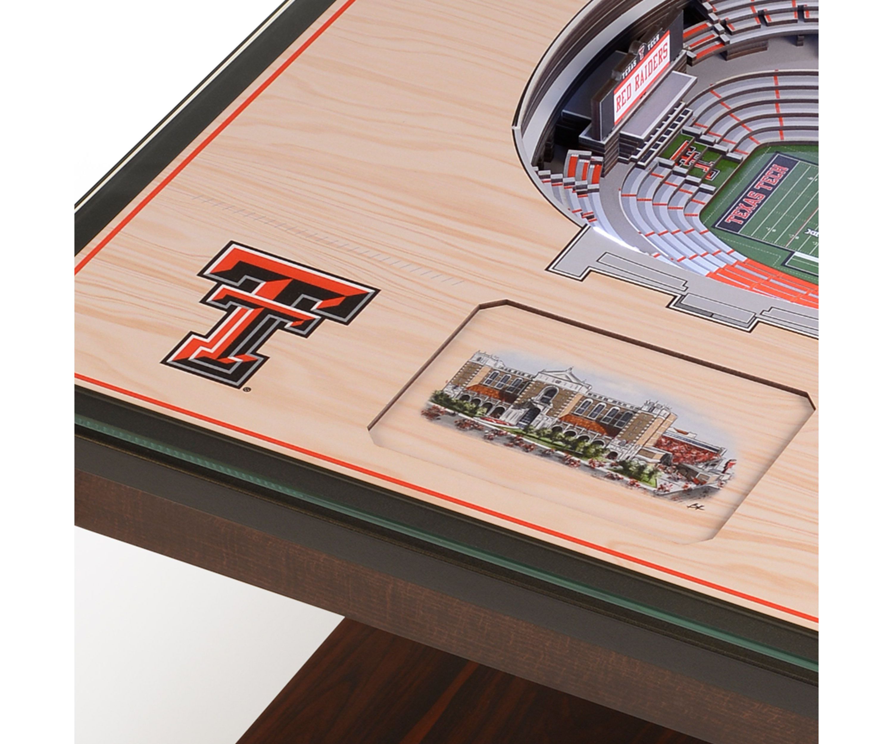 YouTheFan NCAA Texas Tech Red Raiders FB 25-Layer StadiumViews Lighted End Table - Jones AT&T Stadium