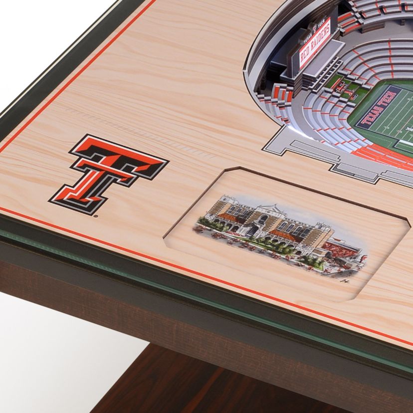 YouTheFan NCAA Texas Tech Red Raiders FB 25-Layer StadiumViews Lighted End Table - Jones AT&T Stadium