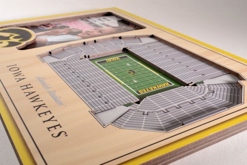 YouTheFan NCAA Iowa Hawkeyes 3D StadiumView Picture Frame - Kinnick Stadium
