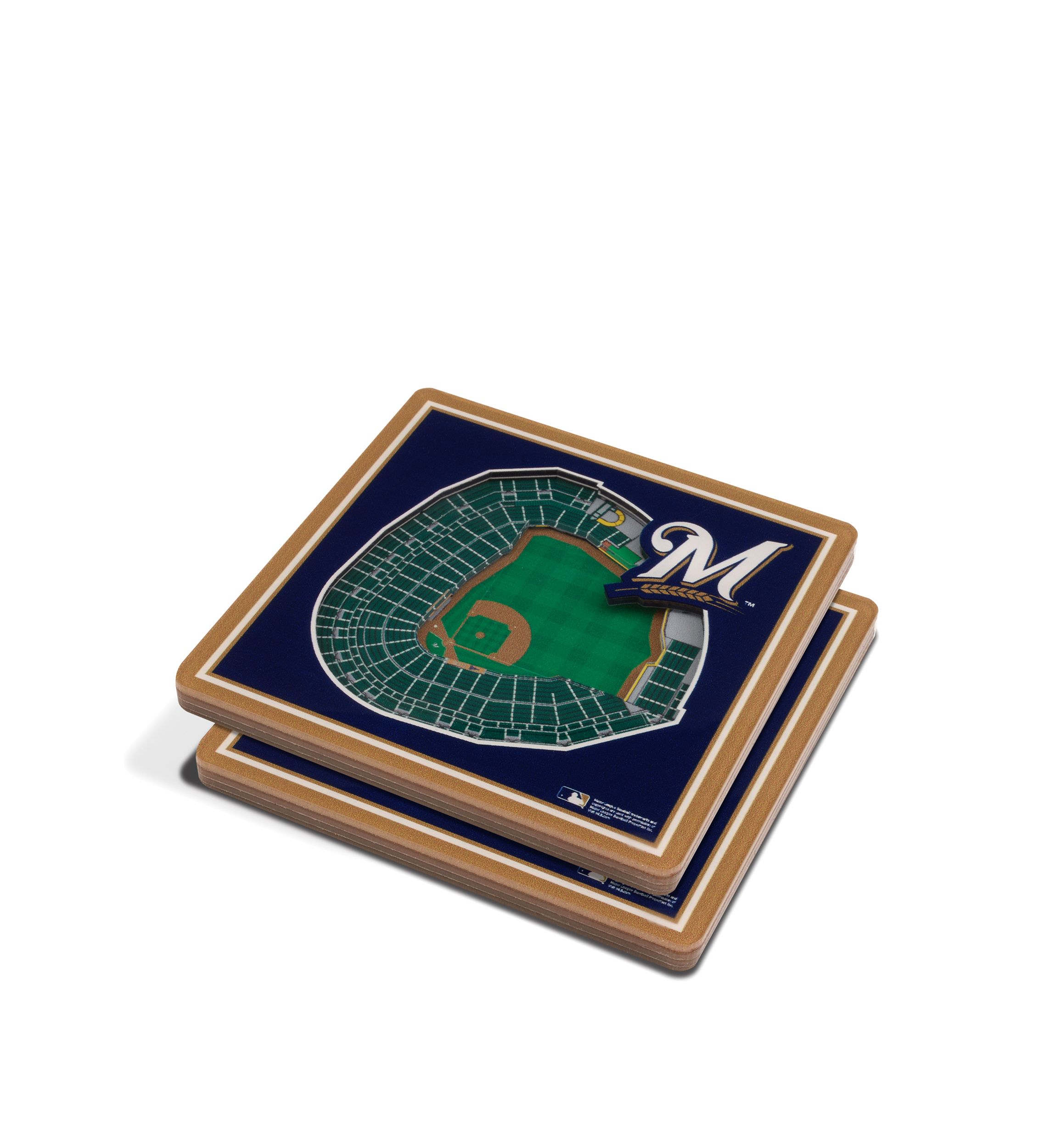 YouTheFan MLB Milwaukee Brewers 3D StadiumView Coasters - Miller Park