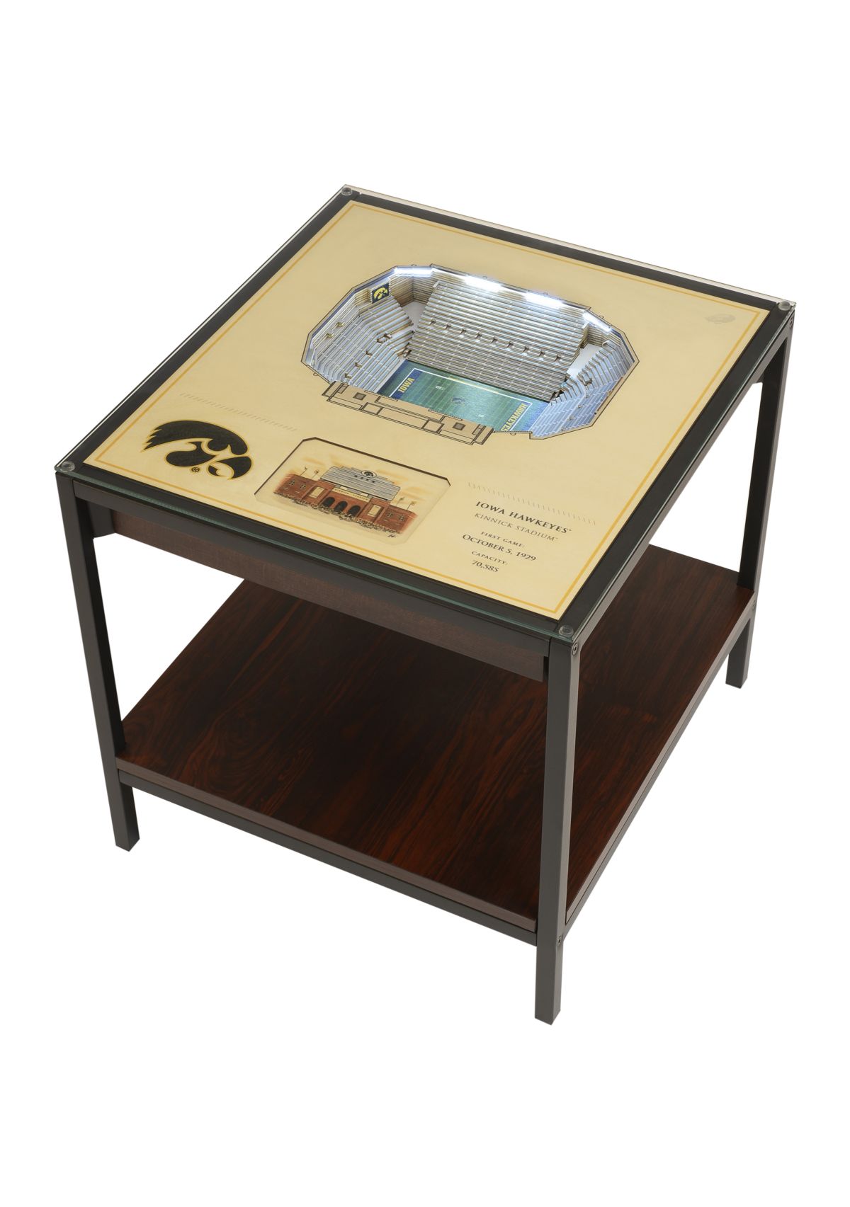 YouTheFan NCAA Iowa Hawkeyes 25-Layer StadiumViews End Table - Kinnick Stadium