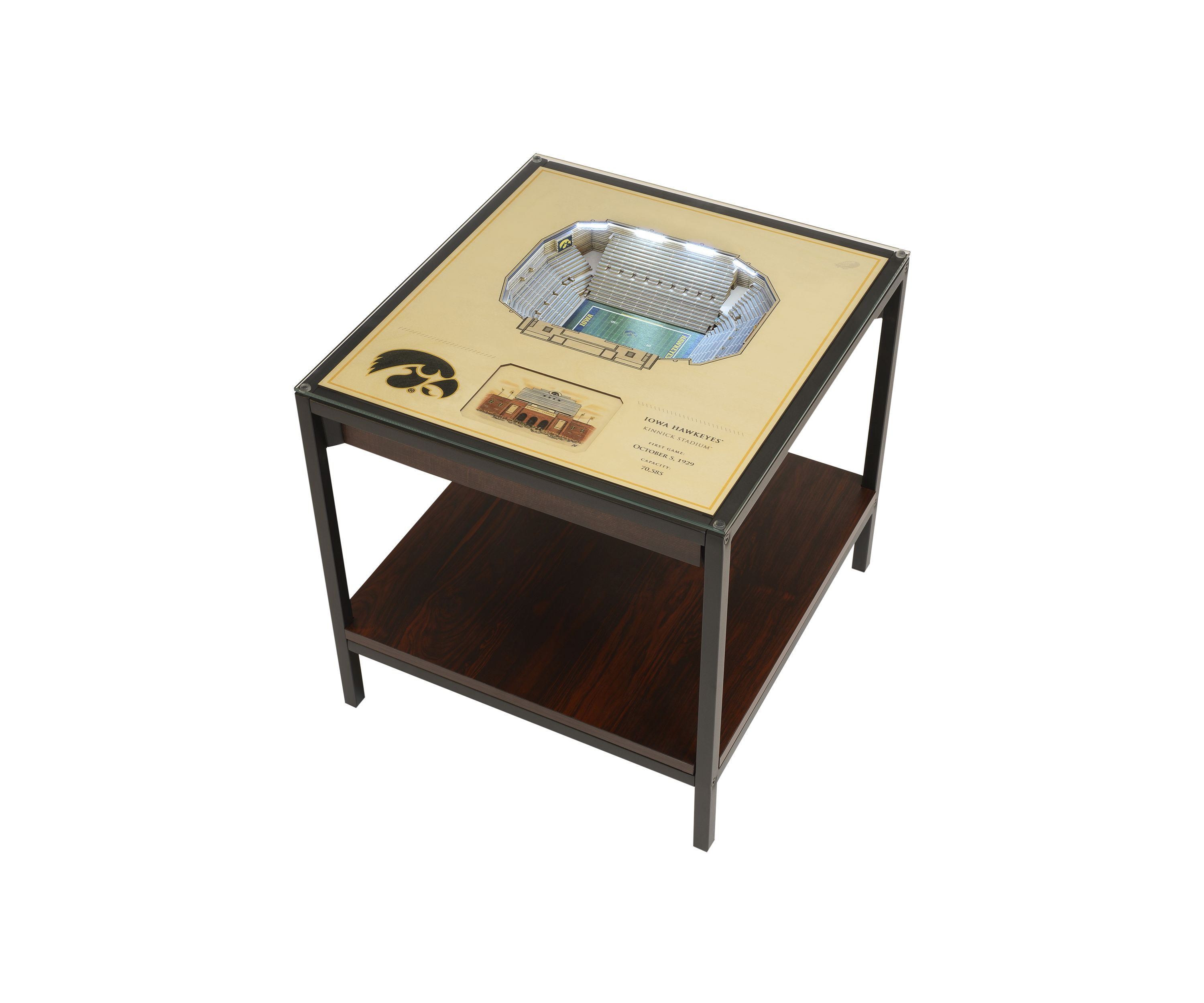 YouTheFan NCAA Iowa Hawkeyes 25-Layer StadiumViews End Table - Kinnick Stadium