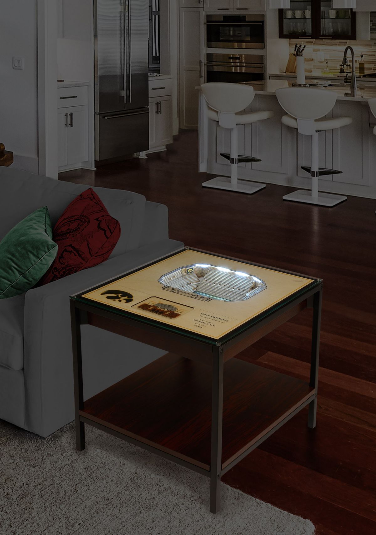 YouTheFan NCAA Iowa Hawkeyes 25-Layer StadiumViews End Table - Kinnick Stadium