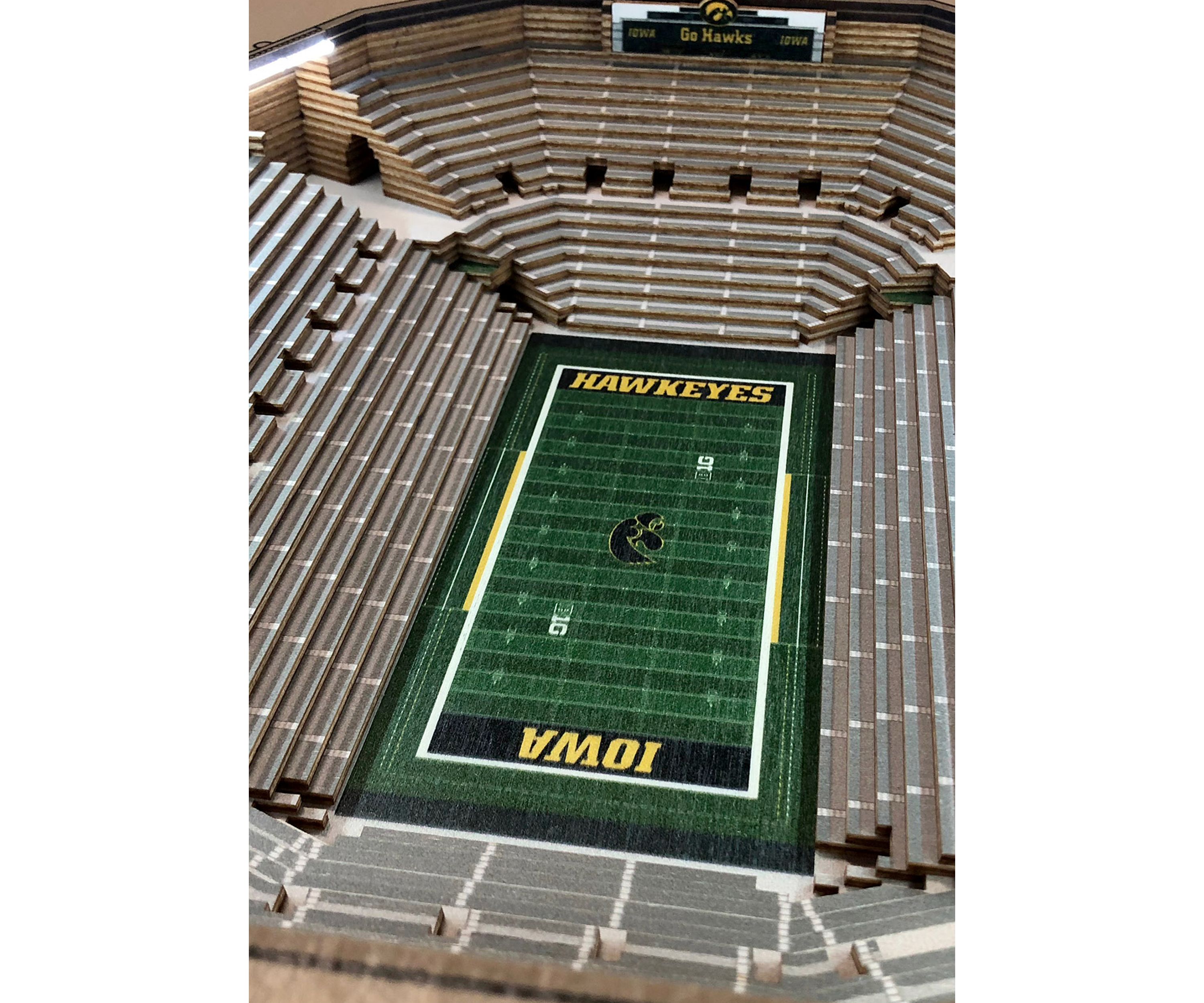 YouTheFan NCAA Iowa Hawkeyes 25-Layer StadiumViews End Table - Kinnick Stadium