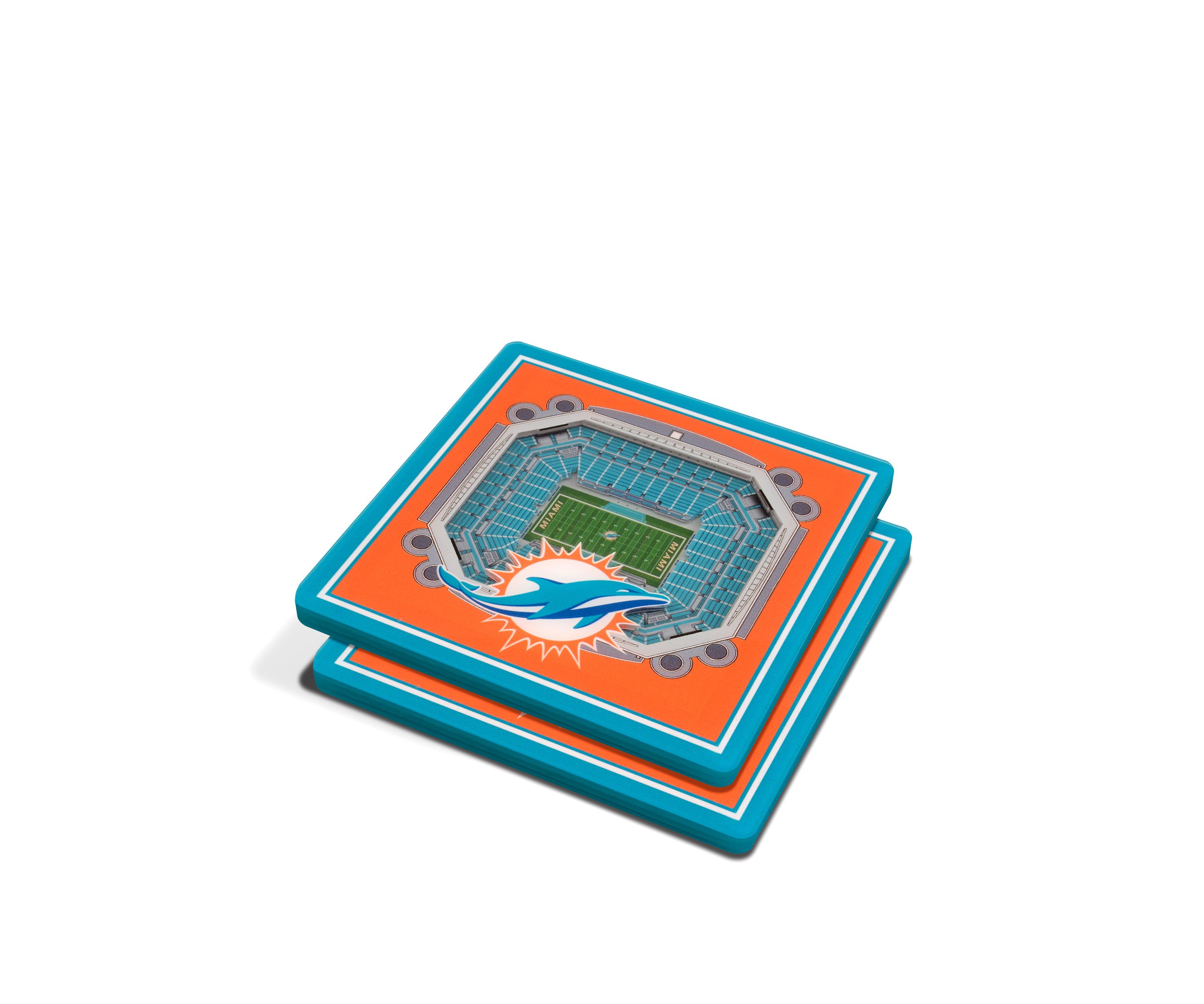 YouTheFan NFL Miami Dolphins 3D StadiumView Coasters - Hard Rock Stadium