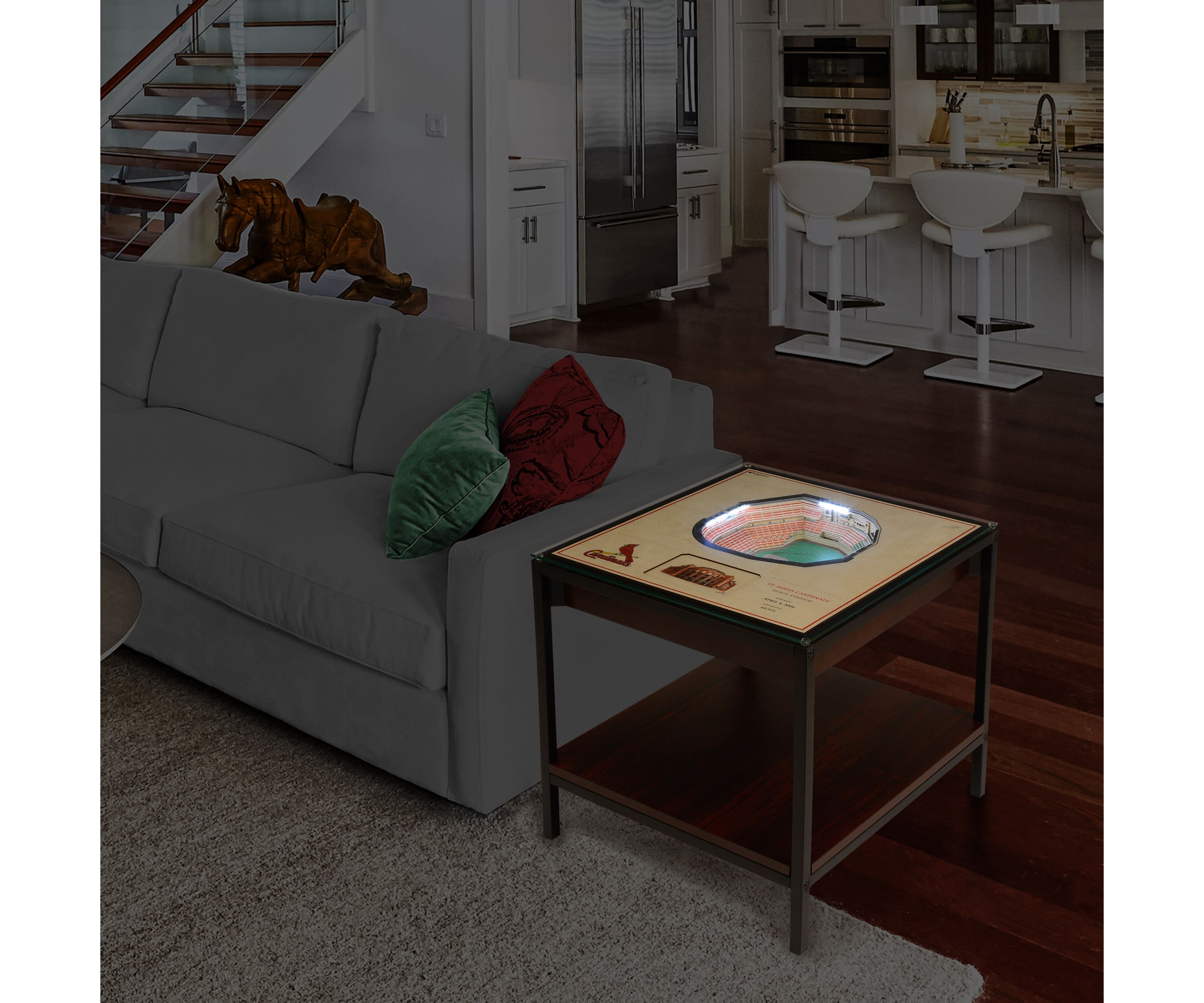 YouTheFan MLB St. Louis Cardinals 25-Layer StadiumViews Lighted End Table - Busch Stadium