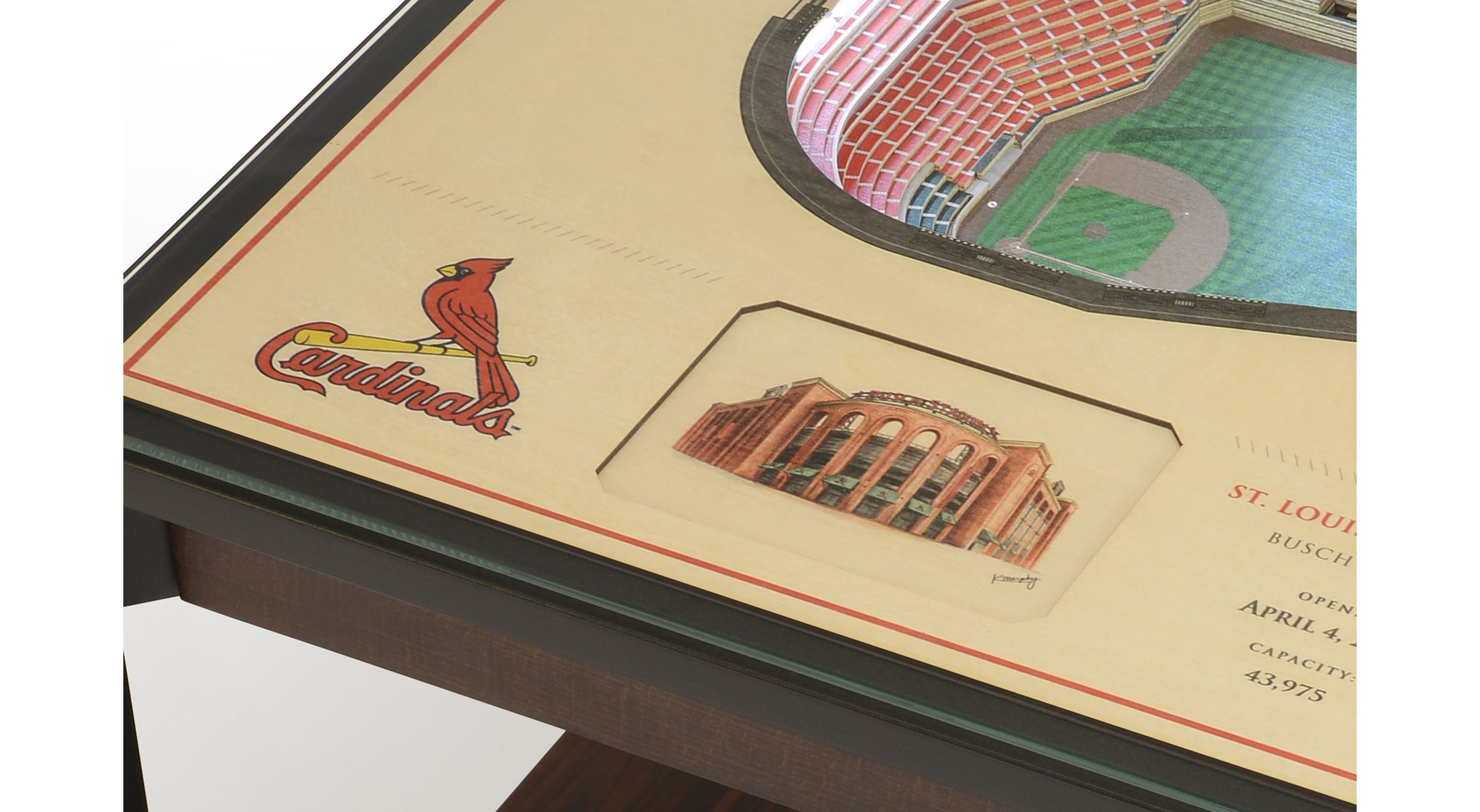 YouTheFan MLB St. Louis Cardinals 25-Layer StadiumViews Lighted End Table - Busch Stadium