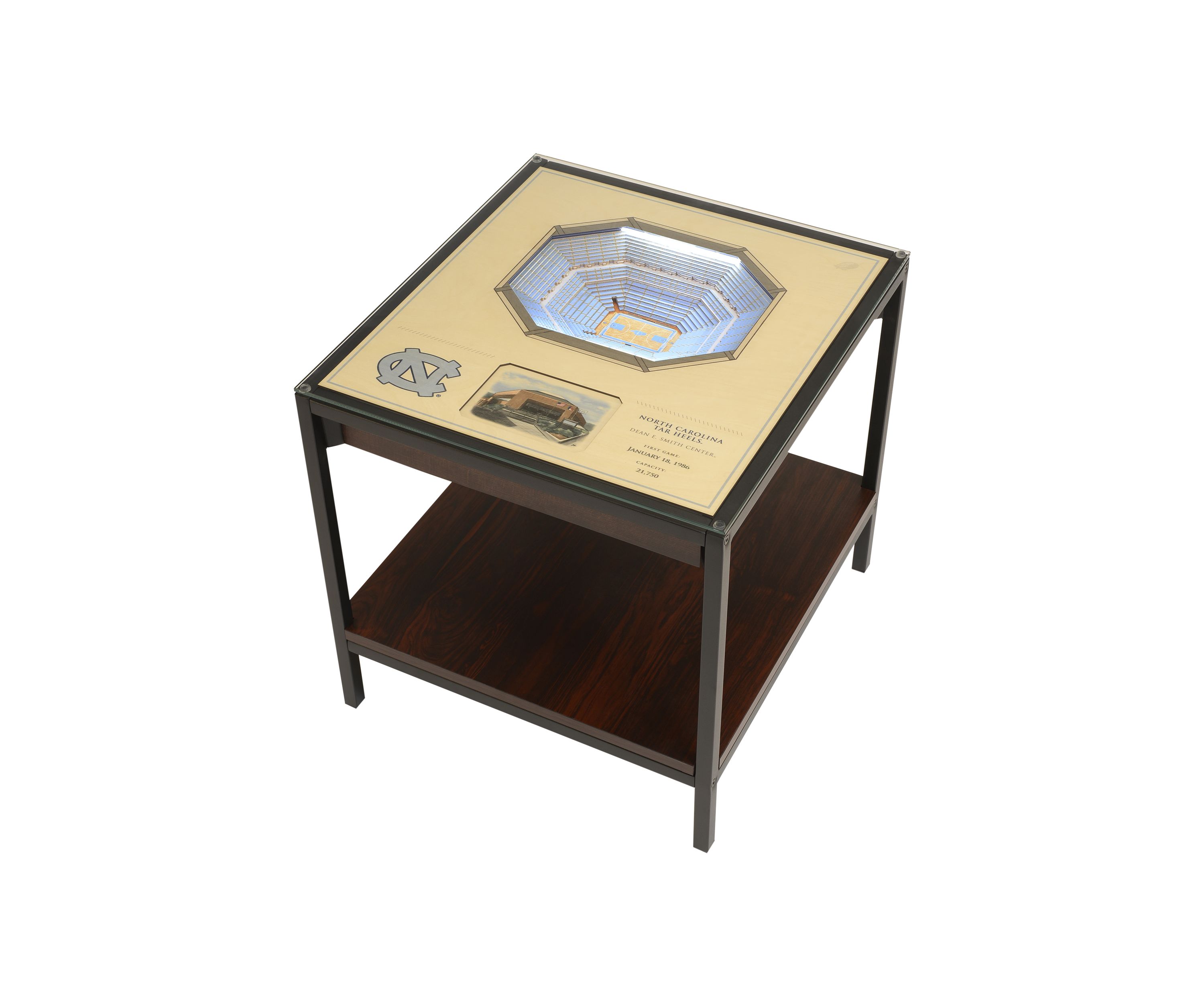 YouTheFan NCAA North Carolina Tar Heels 25-Layer StadiumViews End Table - Dean E. Smith Center