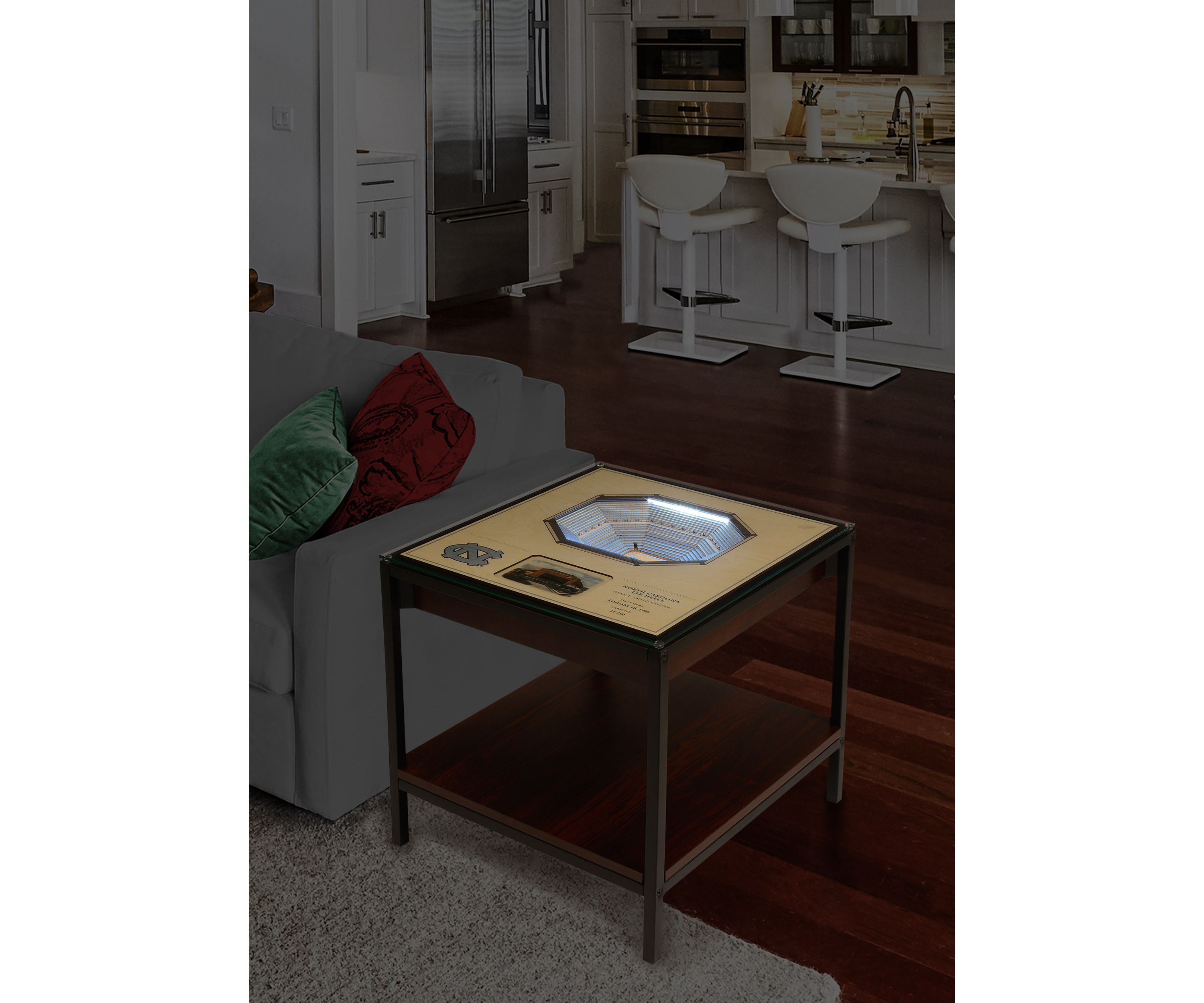 YouTheFan NCAA North Carolina Tar Heels 25-Layer StadiumViews End Table - Dean E. Smith Center
