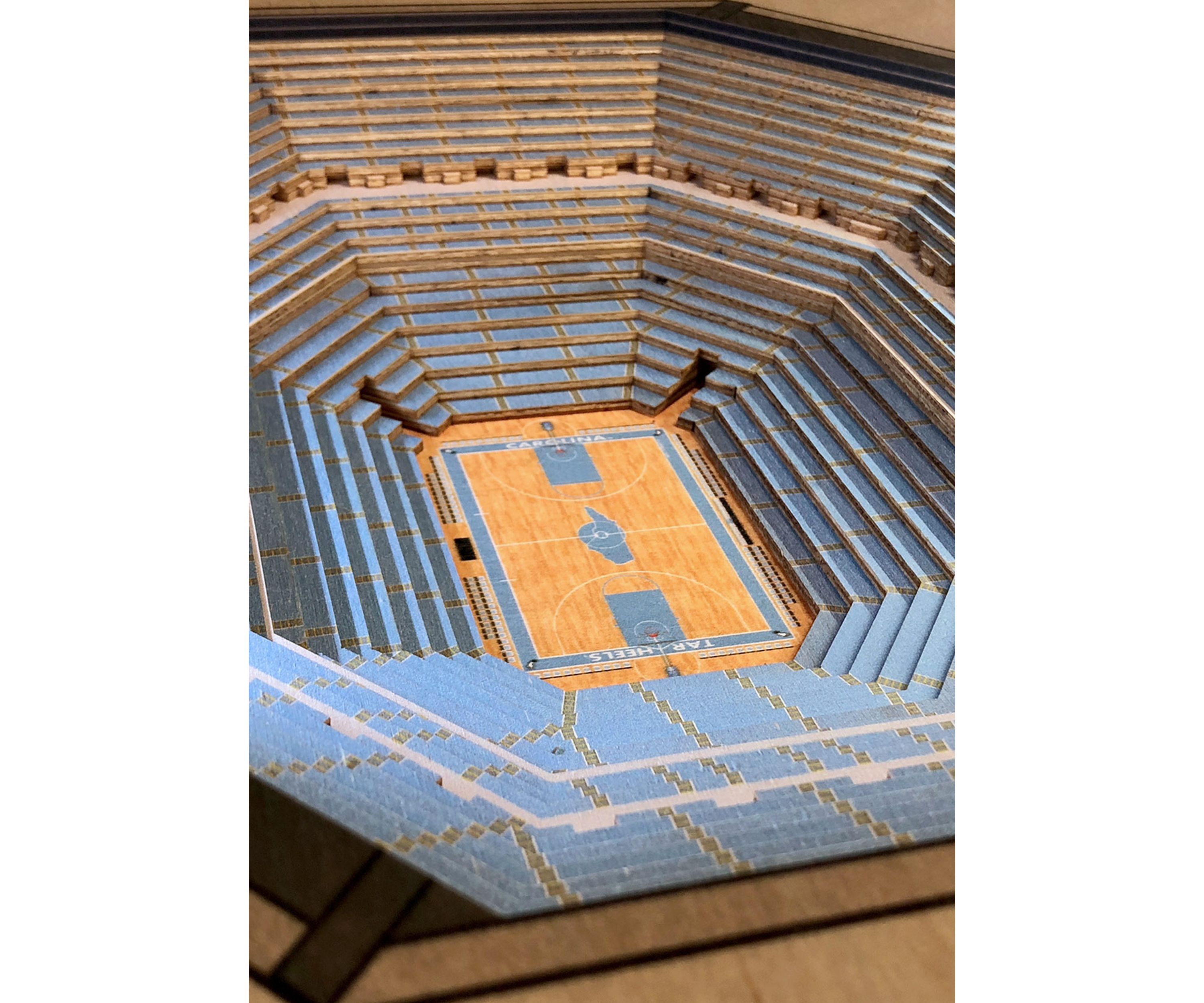 YouTheFan NCAA North Carolina Tar Heels 25-Layer StadiumViews End Table - Dean E. Smith Center