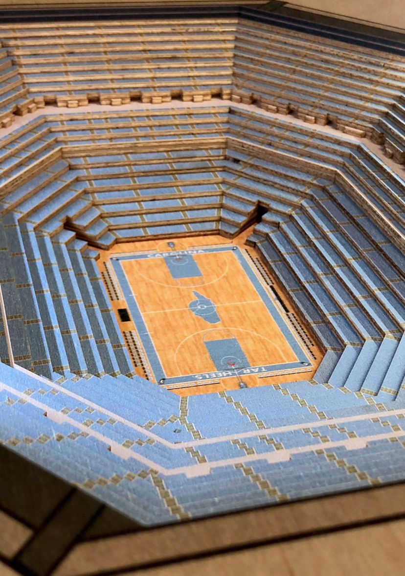 YouTheFan NCAA North Carolina Tar Heels 25-Layer StadiumViews End Table - Dean E. Smith Center