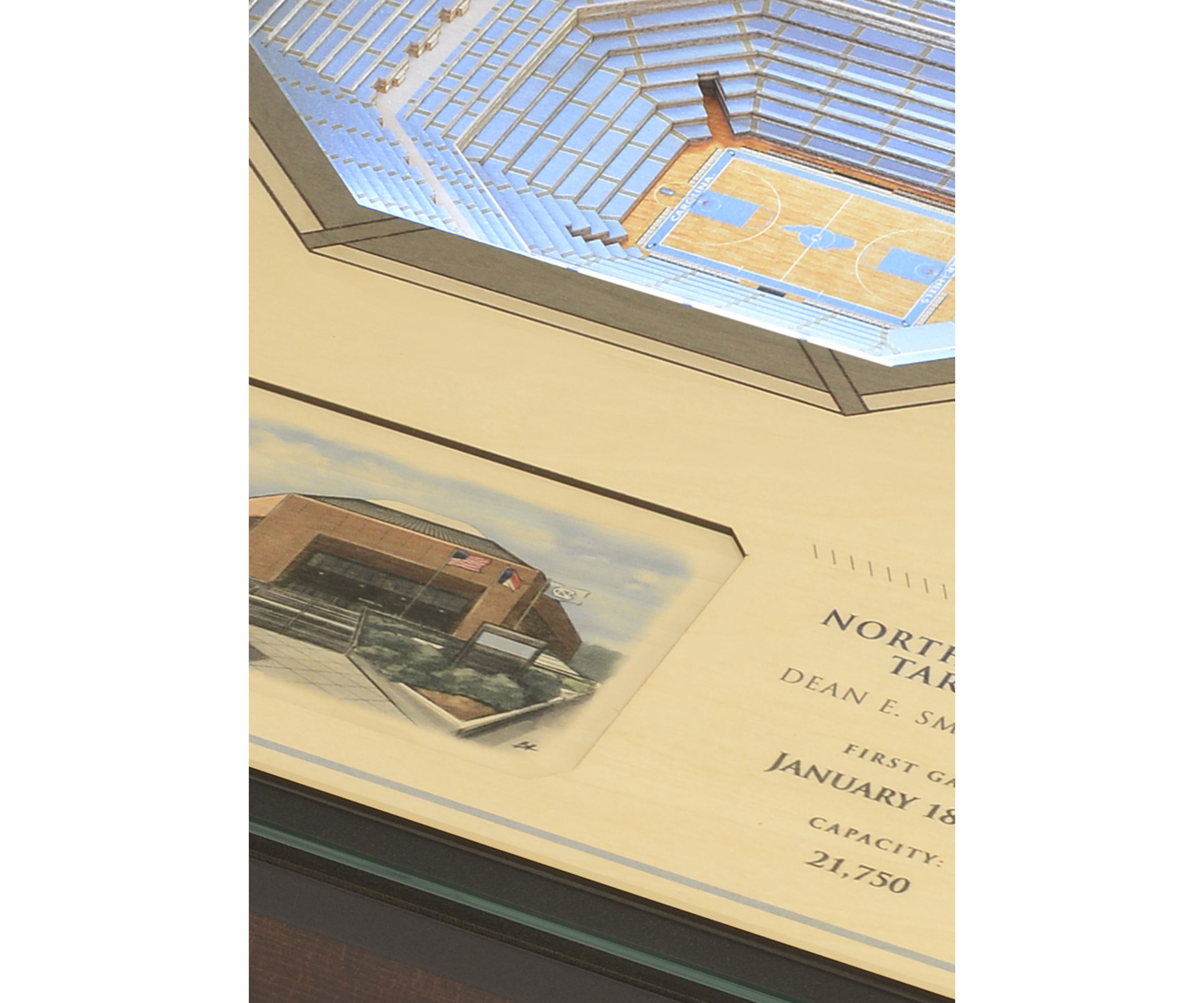 YouTheFan NCAA North Carolina Tar Heels 25-Layer StadiumViews End Table - Dean E. Smith Center