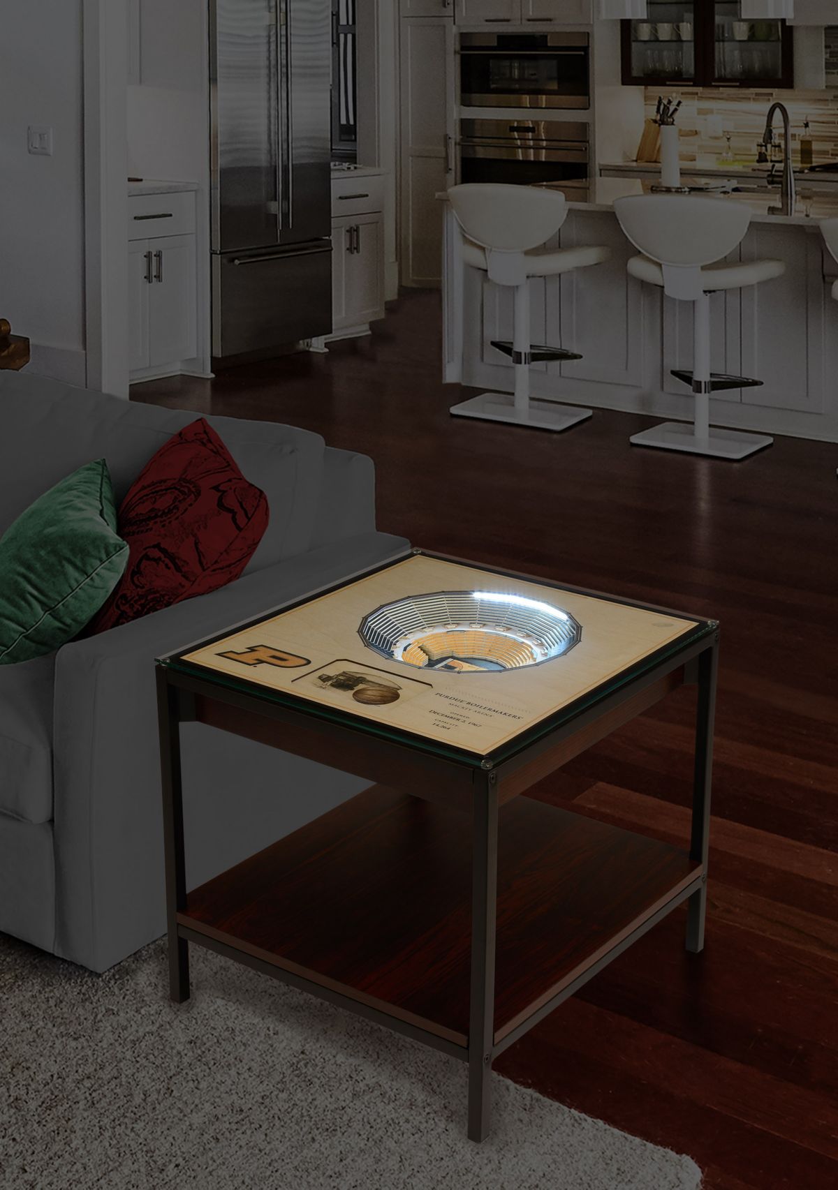 YouTheFan NCAA Purdue Boilermakers BB 25-Layer StadiumViews End Table - Mackey Arena