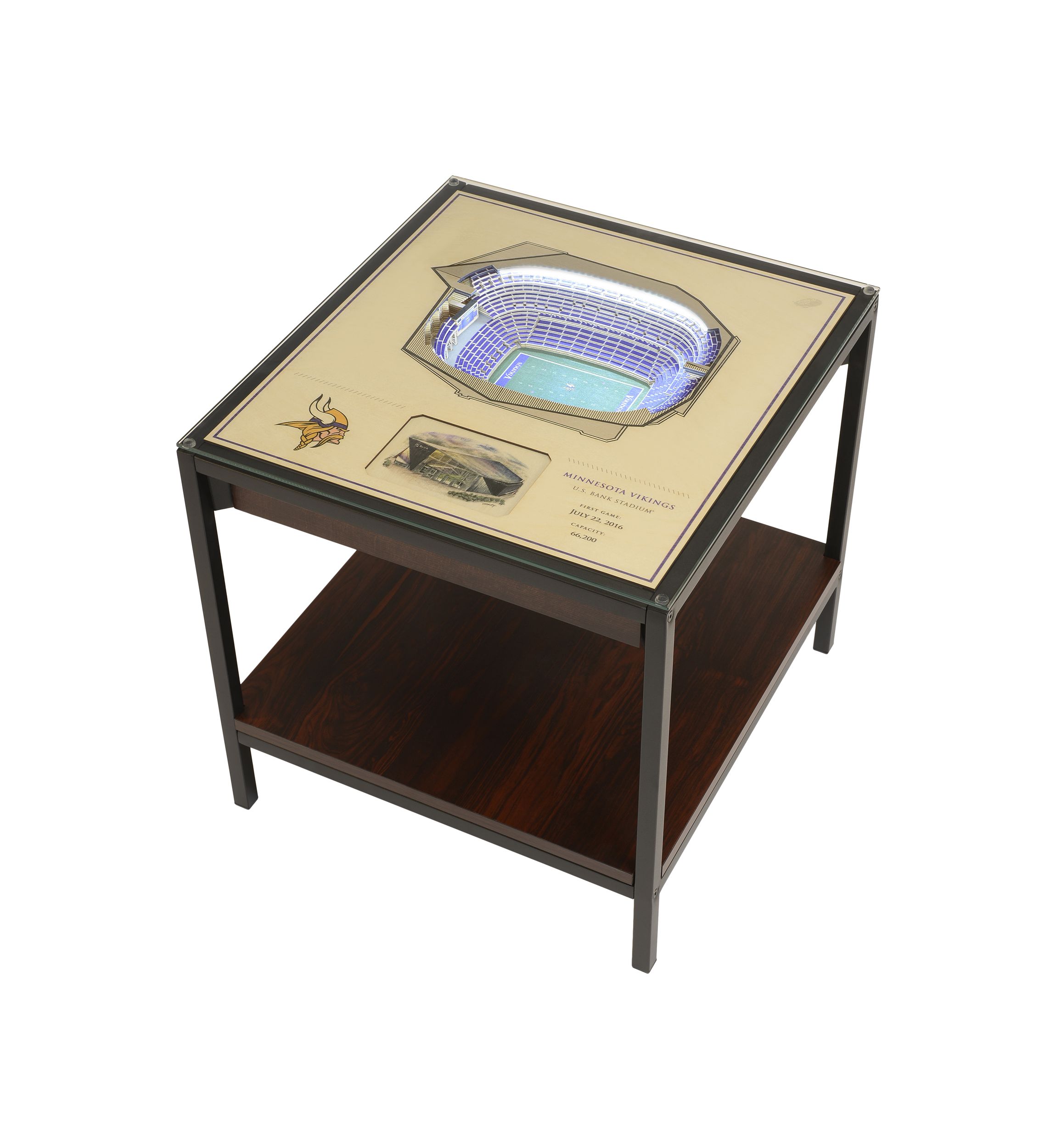 YouTheFan NFL Minnesota Vikings 25-Layer StadiumViews Lighted End Table - U.S. Bank Stadium