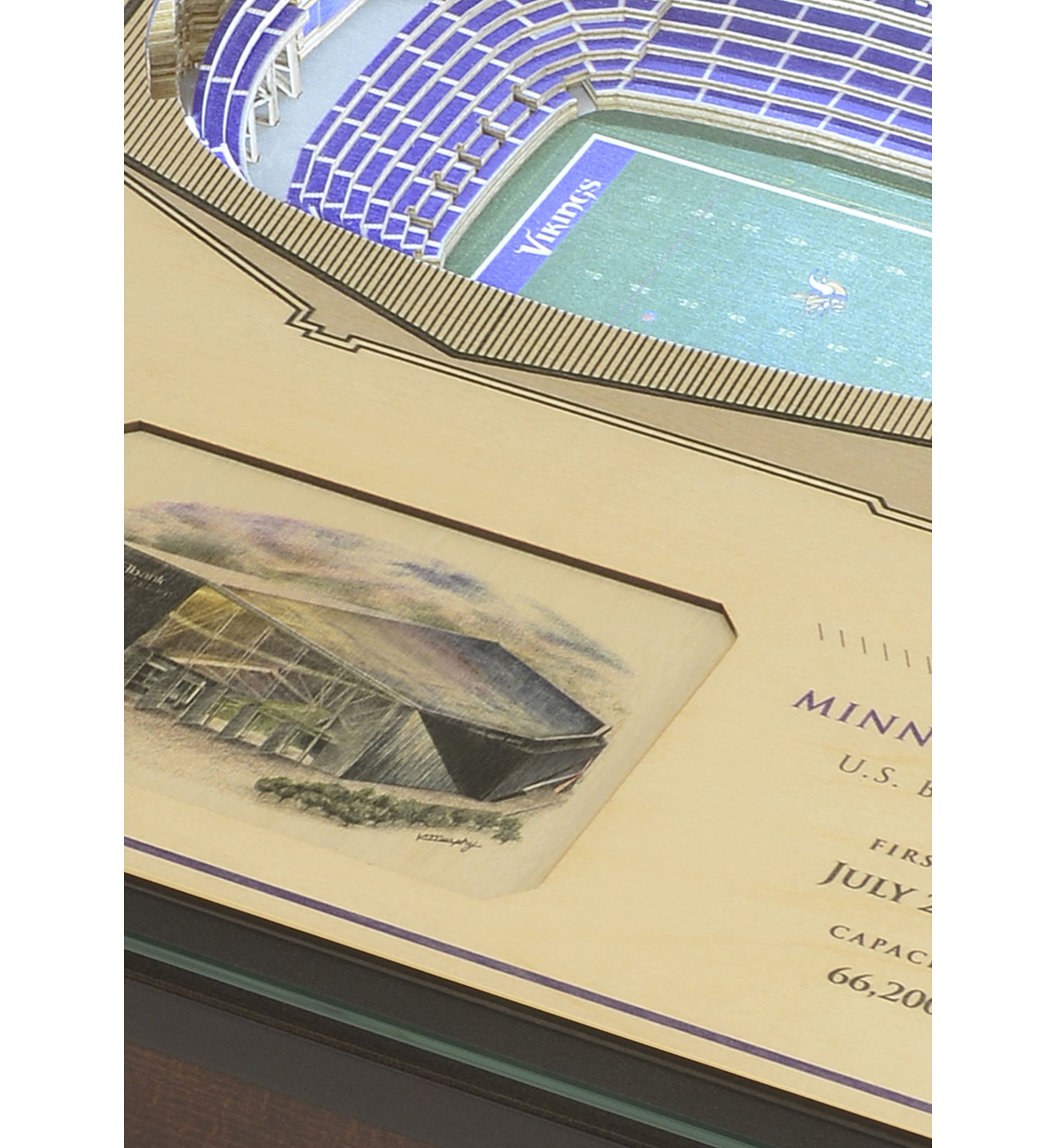 YouTheFan NFL Minnesota Vikings 25-Layer StadiumViews Lighted End Table - U.S. Bank Stadium