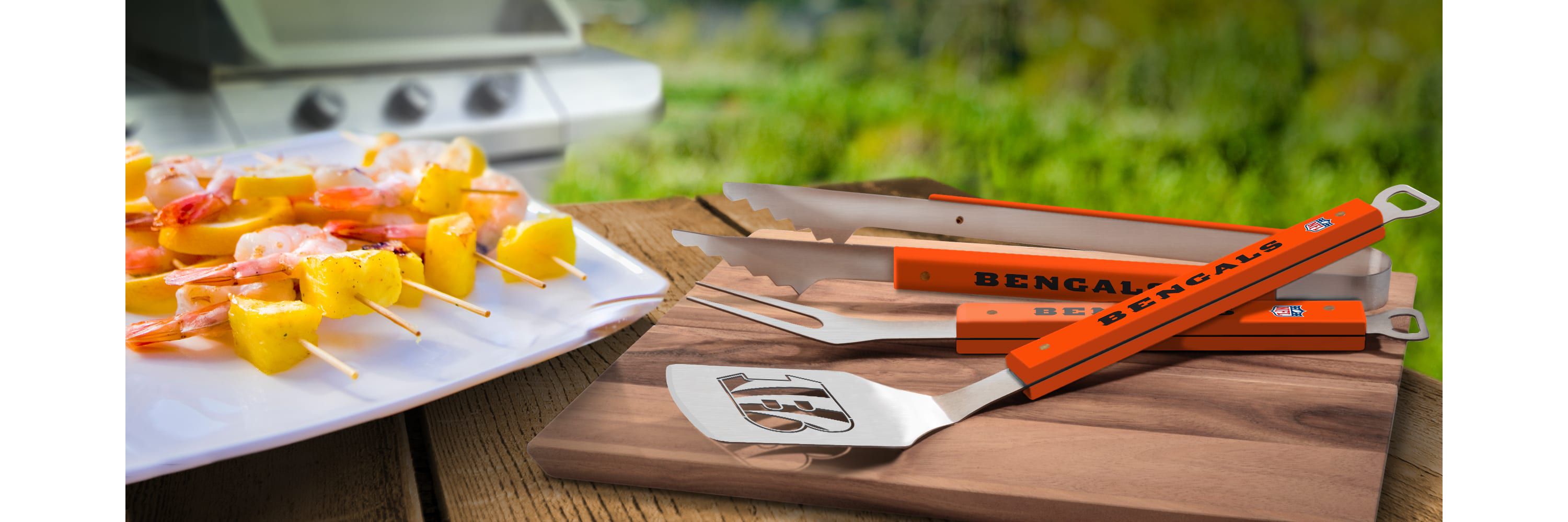 YouTheFan NFL Cincinnati Bengals Spirit Series 3-Piece BBQ Set