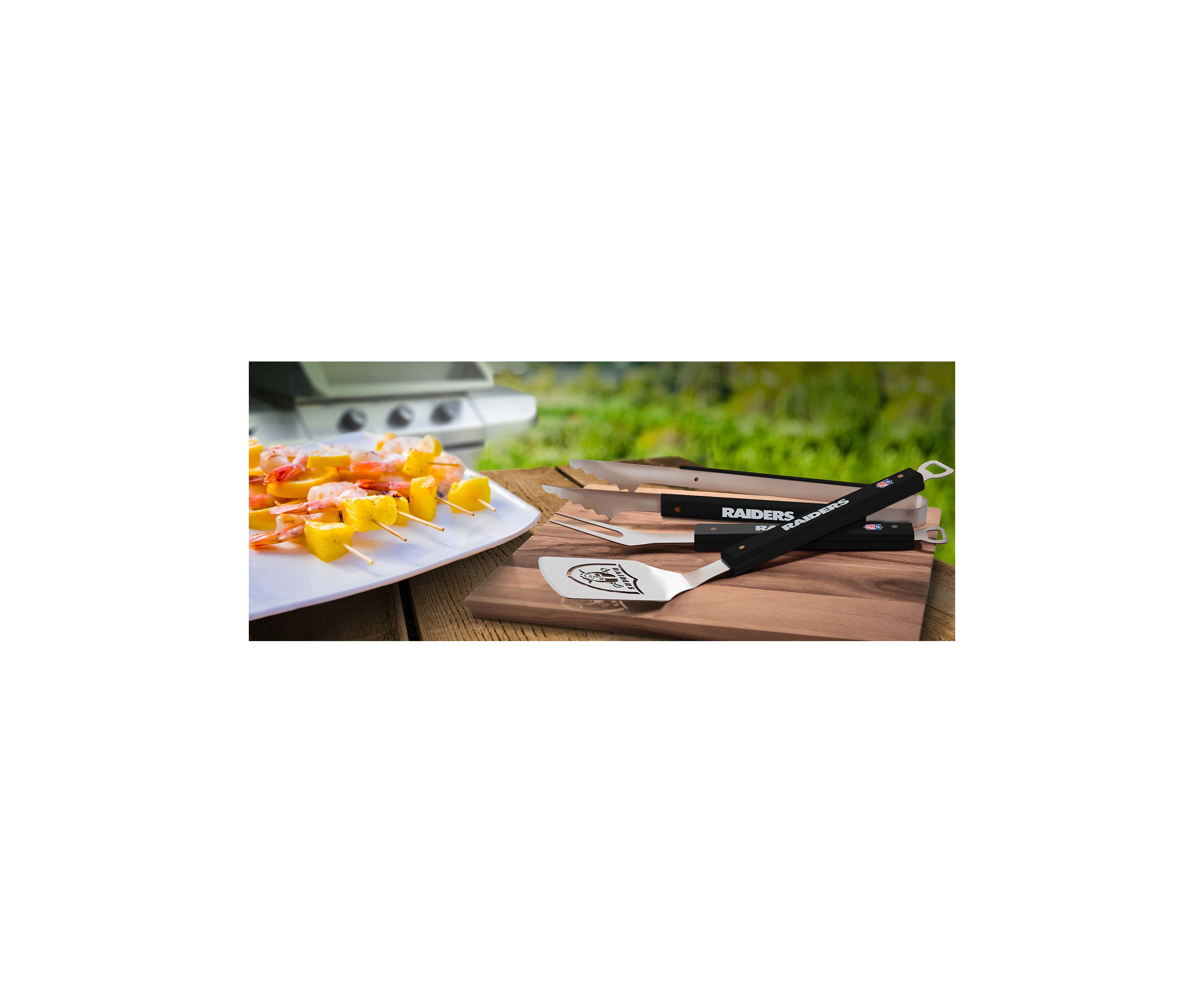 Oakland Raiders YouTheFan NFL Las Vegas Raiders Spirit Series 3-Piece BBQ Set