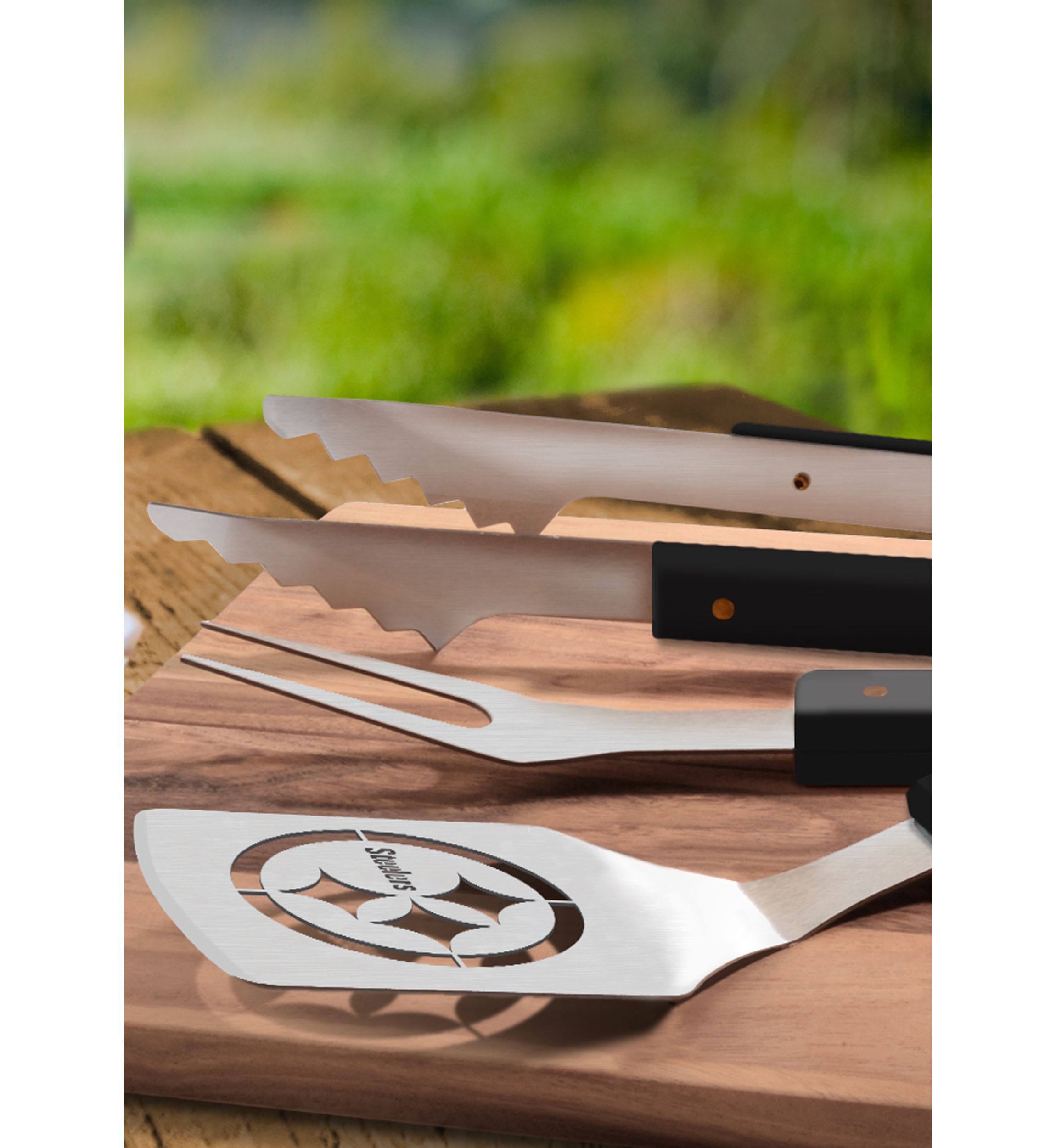 YouTheFan NFL Pittsburgh Steelers Spirit Series 3-Piece BBQ Set