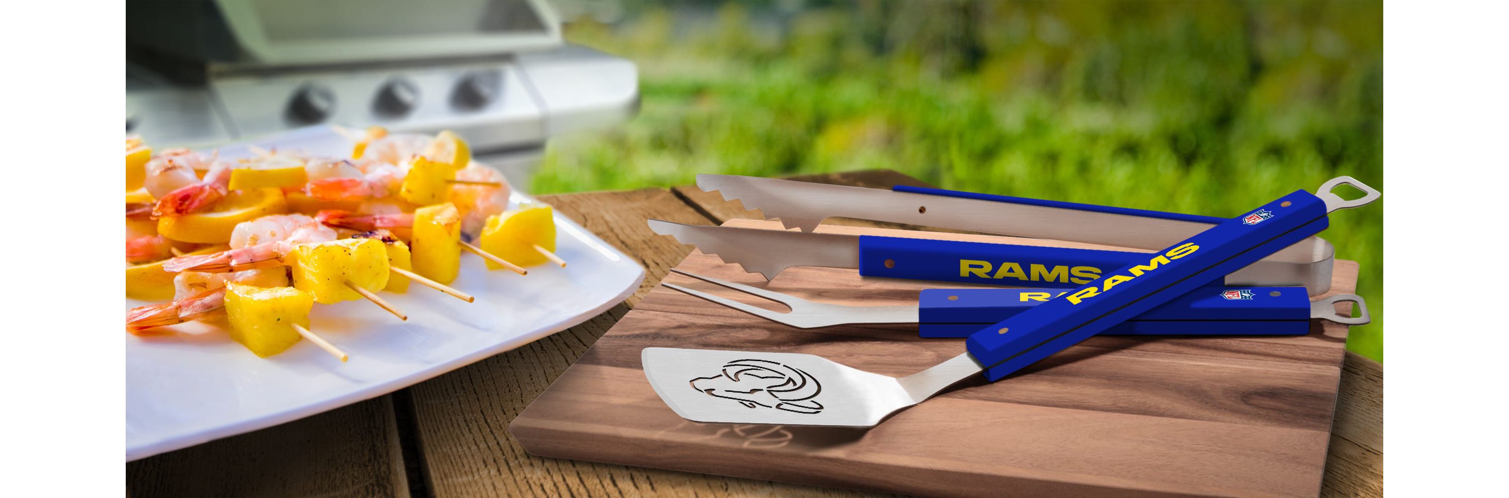 YouTheFan NFL Los Angeles Rams Spirit Series 3-Piece BBQ Set