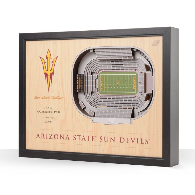 YouTheFan NCAA Arizona State Sun Devils 25-Layer StadiumViews 3D Wall Art - Sun Devil Stadium