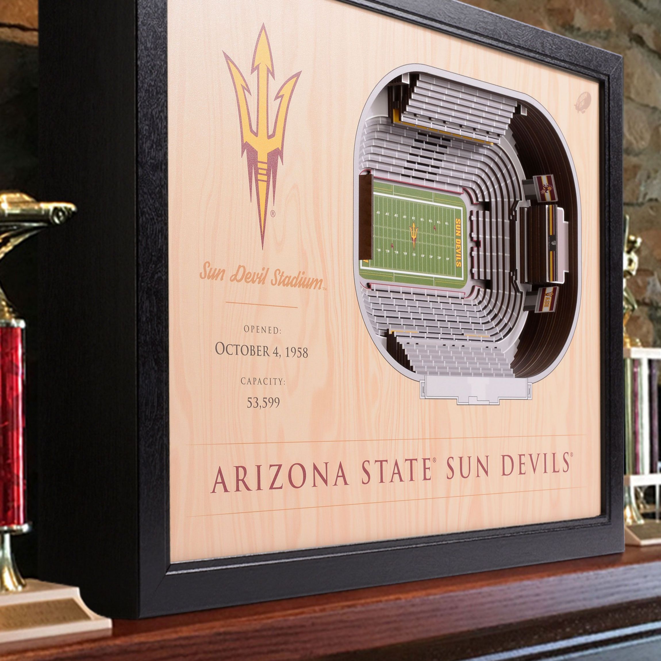 YouTheFan NCAA Arizona State Sun Devils 25-Layer StadiumViews 3D Wall Art - Sun Devil Stadium