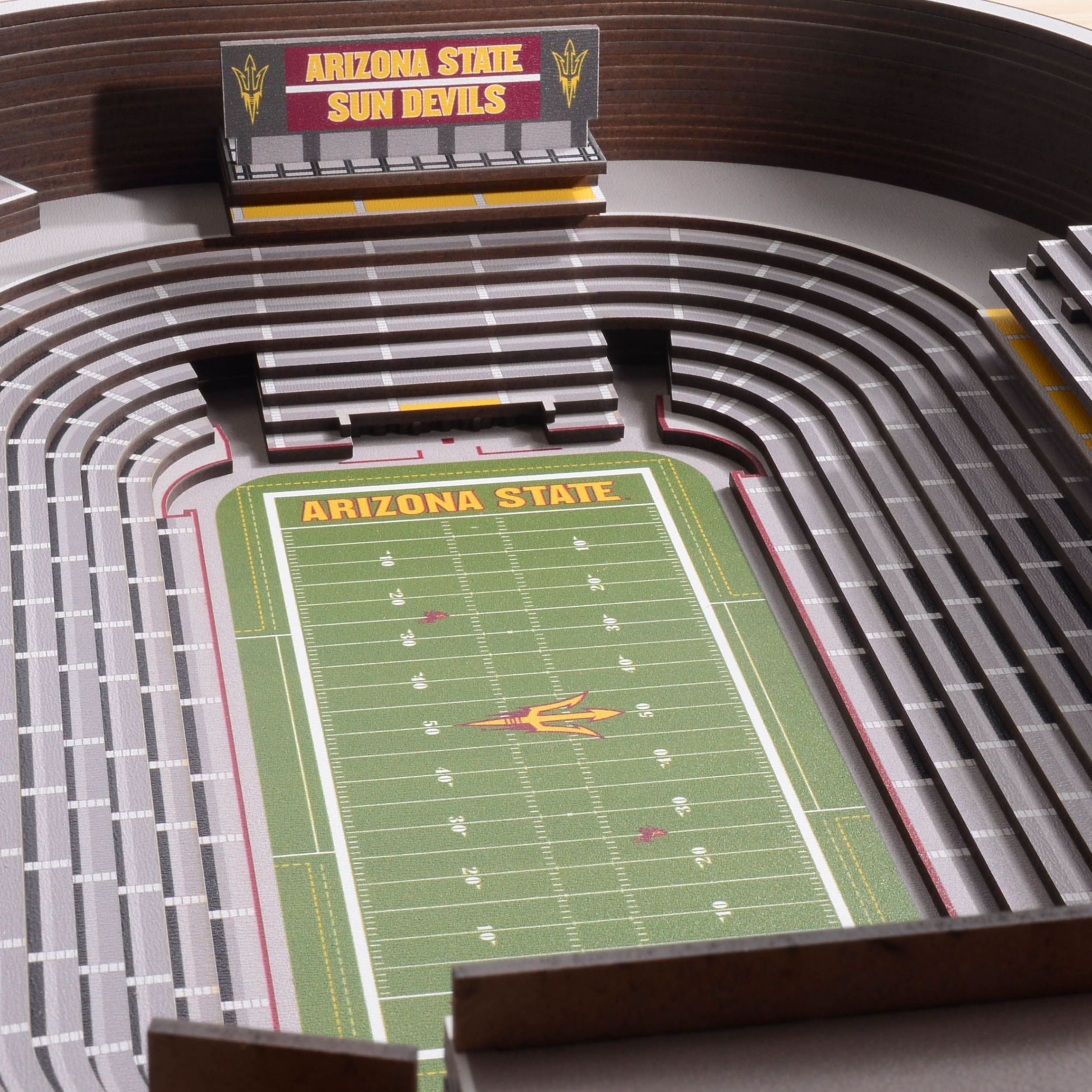 YouTheFan NCAA Arizona State Sun Devils 25-Layer StadiumViews 3D Wall Art - Sun Devil Stadium