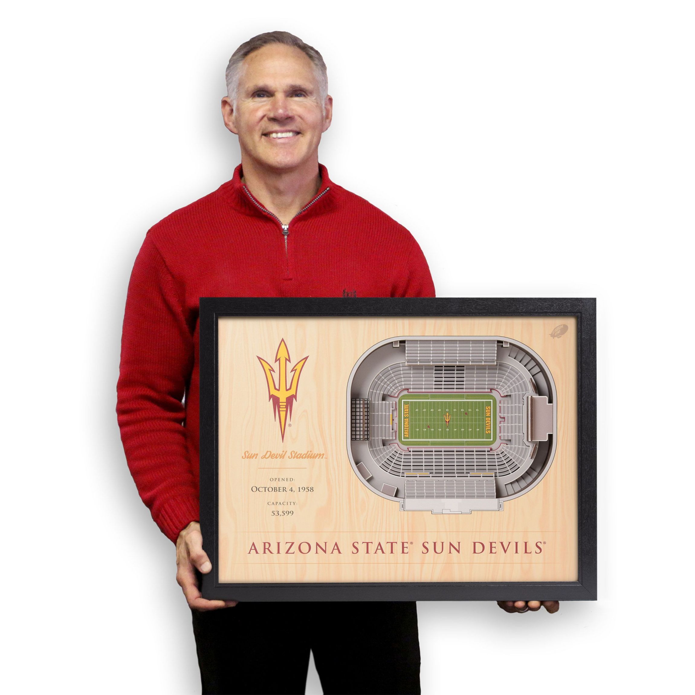 YouTheFan NCAA Arizona State Sun Devils 25-Layer StadiumViews 3D Wall Art - Sun Devil Stadium