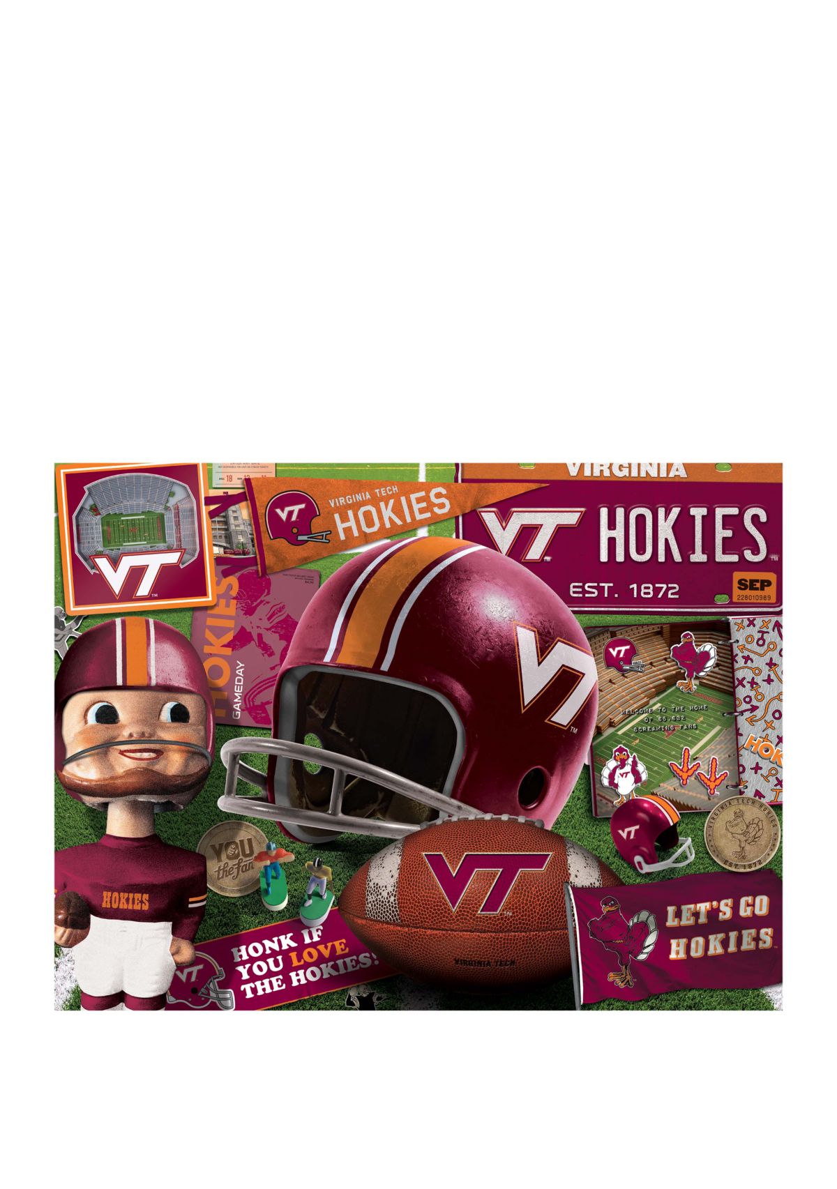 YouTheFan NCAA Virginia Tech Hokies Retro Series 500pc Puzzle