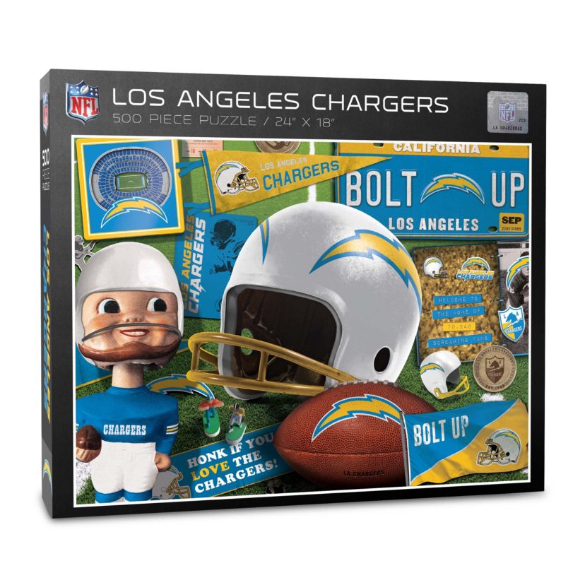 YouTheFan NFL Los Angeles Chargers Retro Series 500pc Puzzle