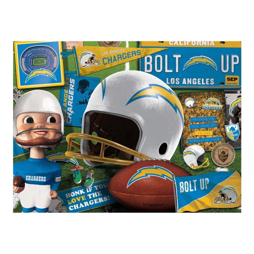 YouTheFan NFL Los Angeles Chargers Retro Series 500pc Puzzle